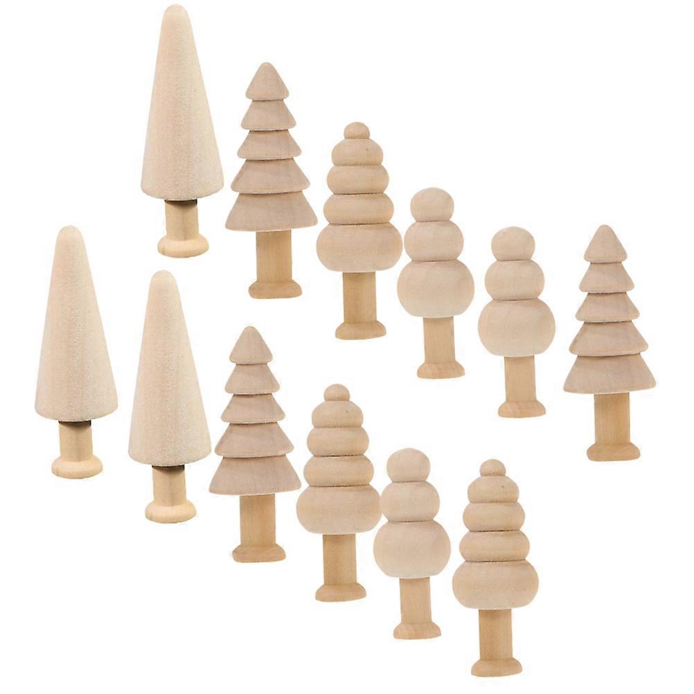 Wooden Xmas Tree Molds for Handcrafted Decoration 48Pcs DIY Christmas Trees