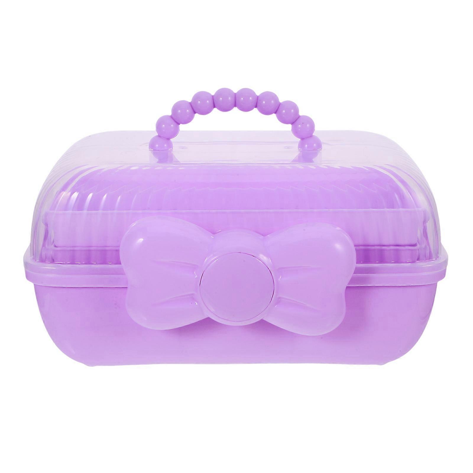Hair Accessories Organizer Box for Storage Use Durable Purple Storage Container