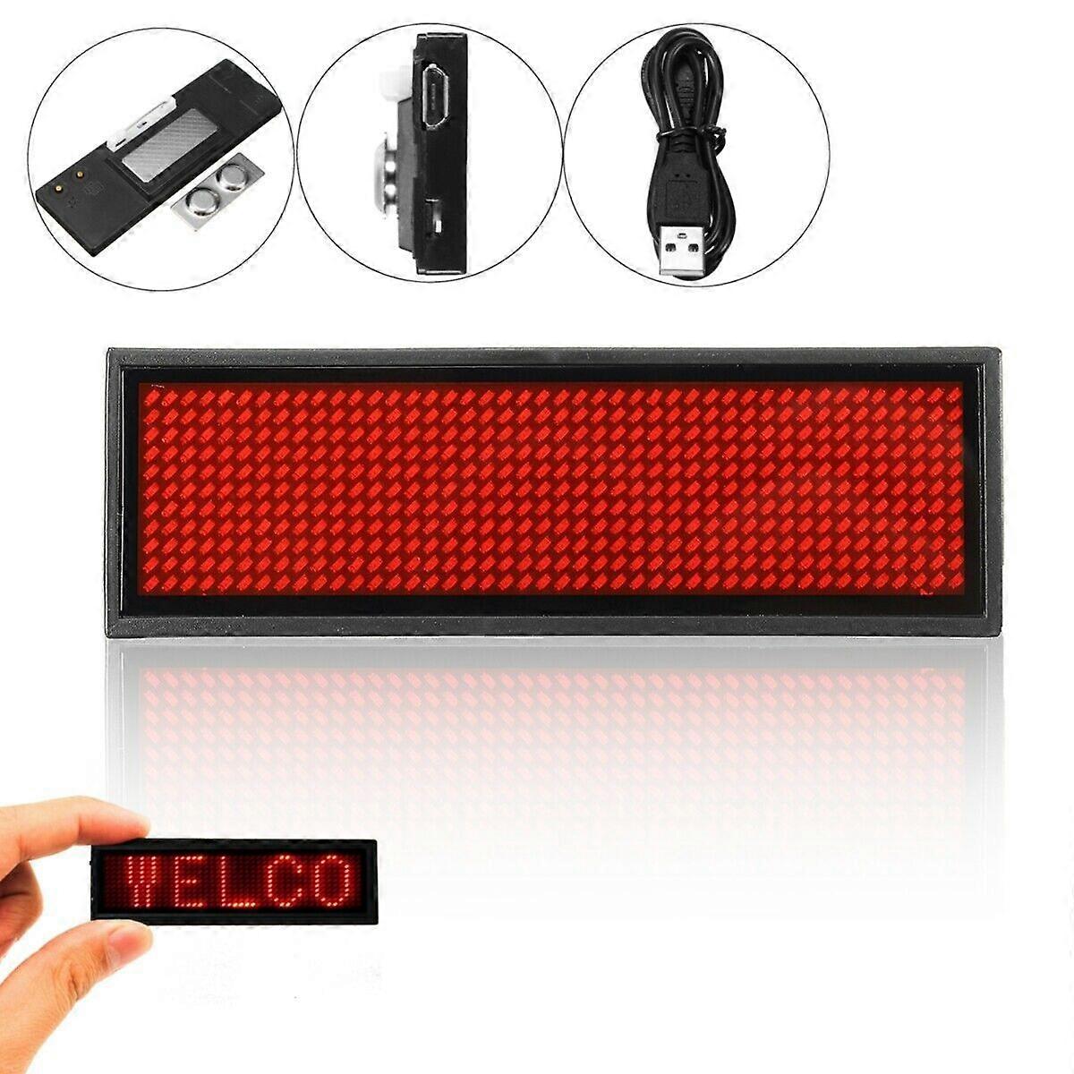 LED Name Badge DIY Name Tag Scrolling Message Display Programmable Message Signs
