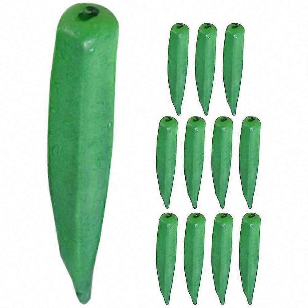 12pcs Realistic Fake Okra Artificial Vegetables for Shop Window Display Decor