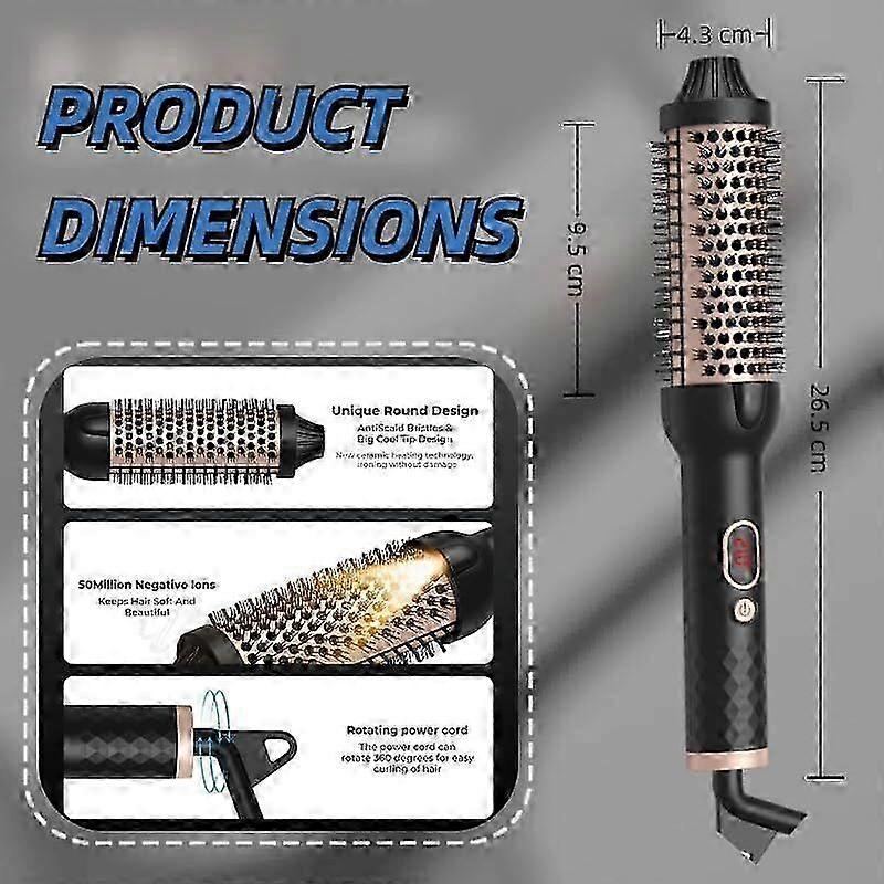 Iui Beauty Thermal Brush, 3-in-1 Pro Negative Ion Two Ptc Heaters Thermal Brush