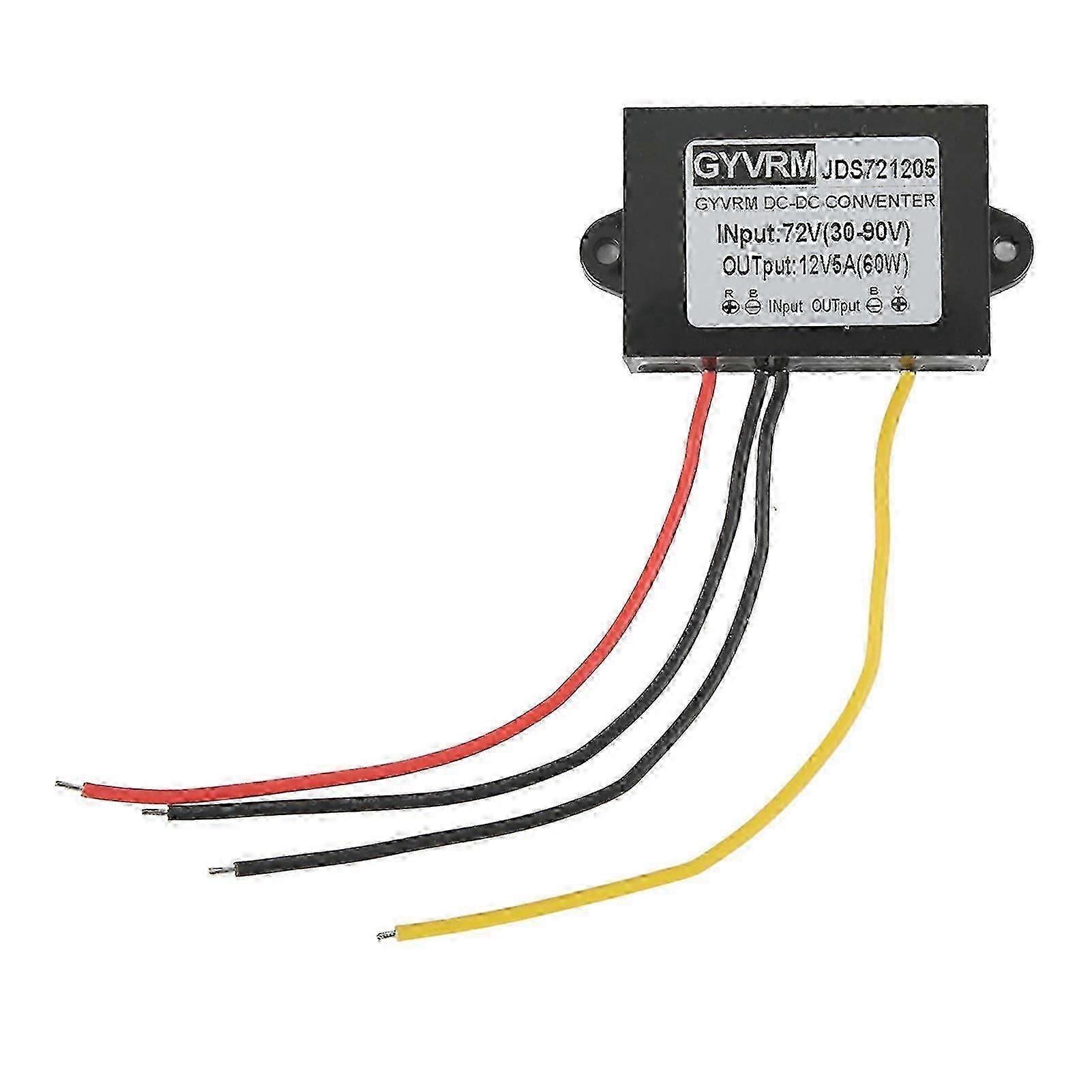 DC Buck Module with Cable Voltage Transformer Board Converter Module 72V to 12V5A IP67 Waterproof 2025