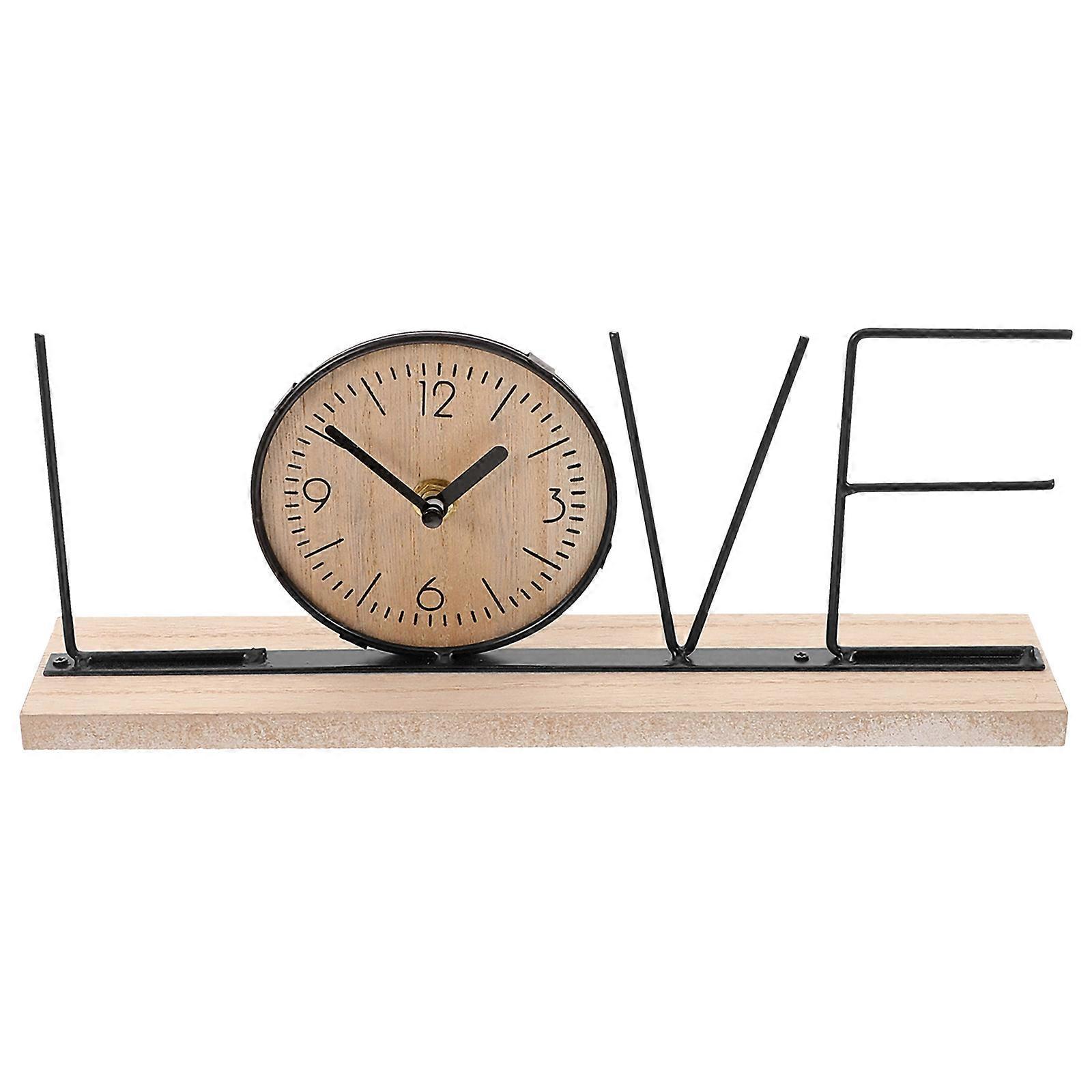 Classical Wooden Desktop Clock for Decoration 3Pcs with Letter Design