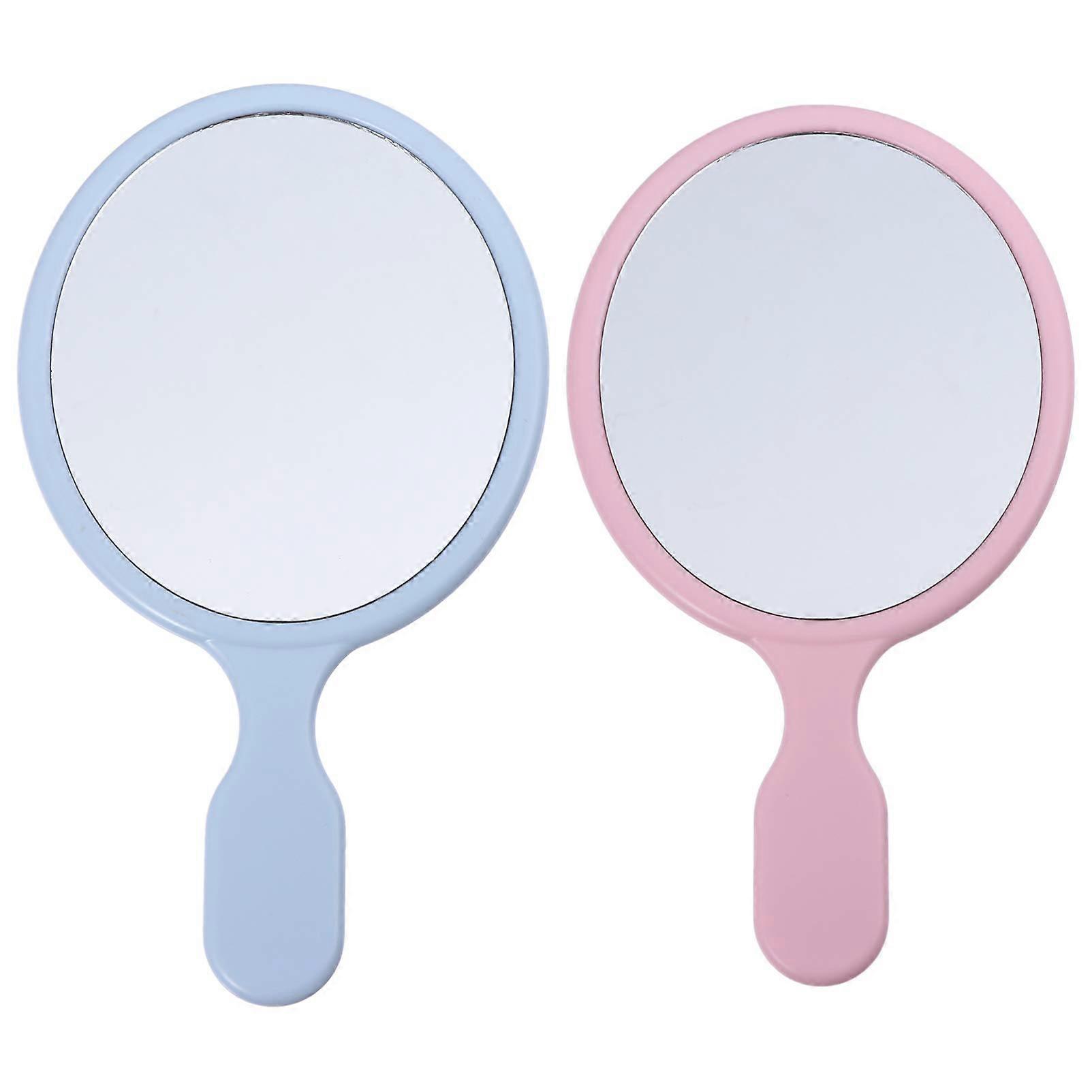 Handheld Cosmetic Mirror 2pcs Nordic Design High-Definition Travel Makeup Mirror for Home Office Use