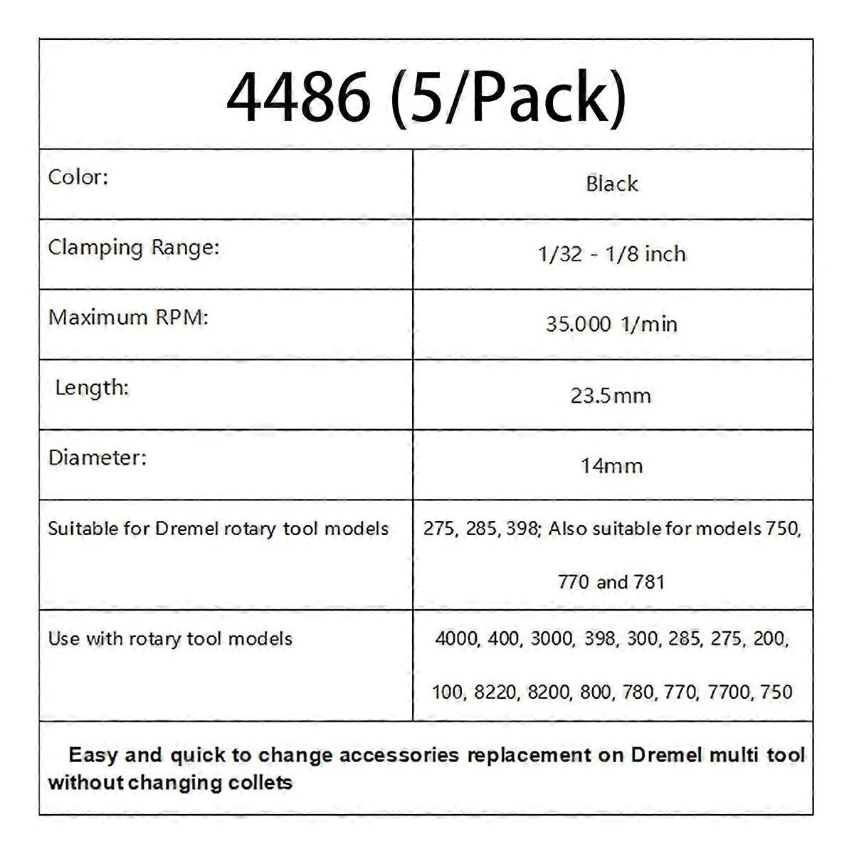 Multi Quick Change Keyless Chuck for 4486 Rotary Tools