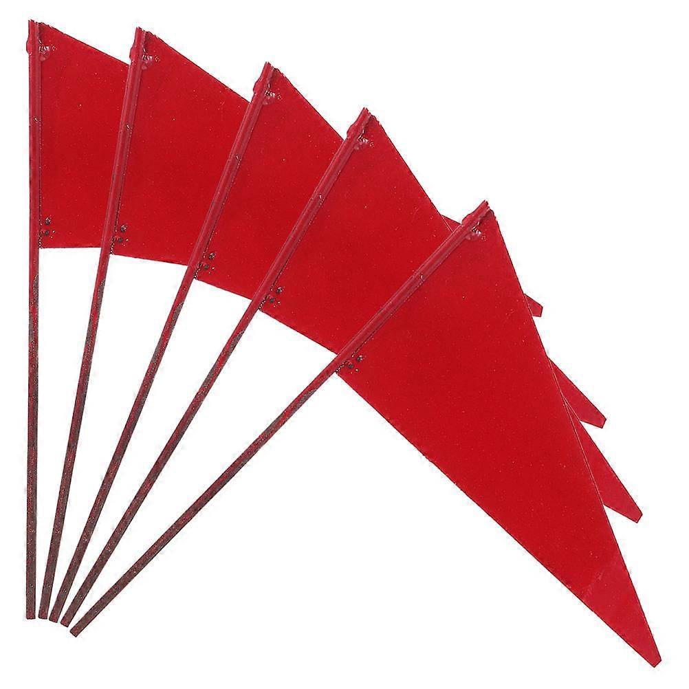 Iron Flags Triangular Durable Flags for Yard Marking 25Pcs Red