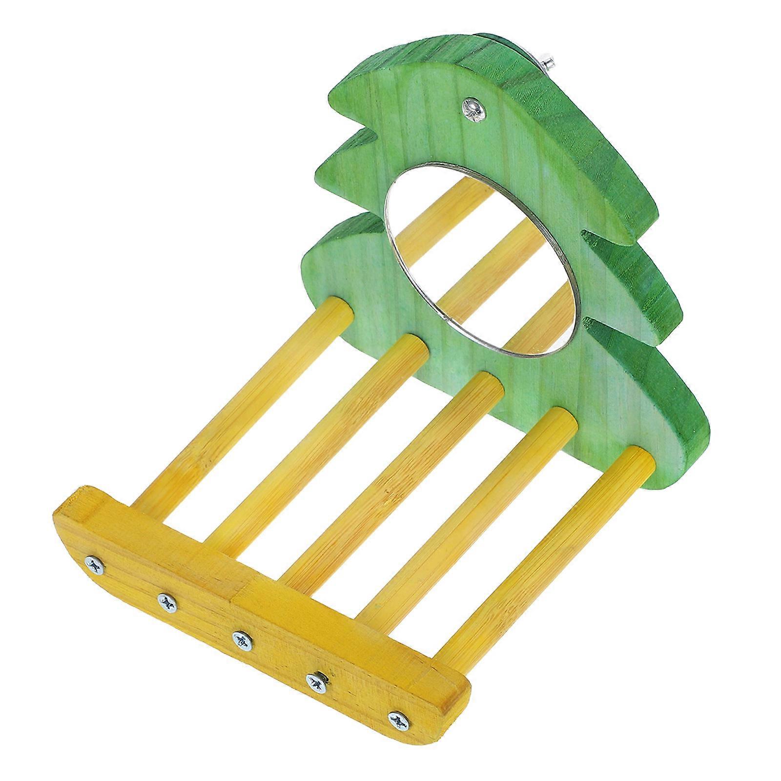 Wood Parrot Mirror Stand for Bird Cage 3Pcs Interactive Playing Toys