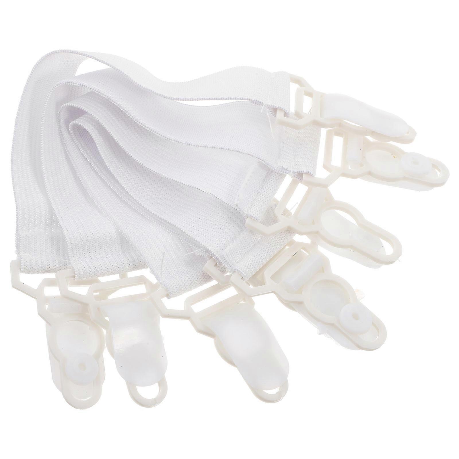 Elastic Bed Sheet Fastening Clips Secure Hold For Bedding Accessories White 64 Pcs