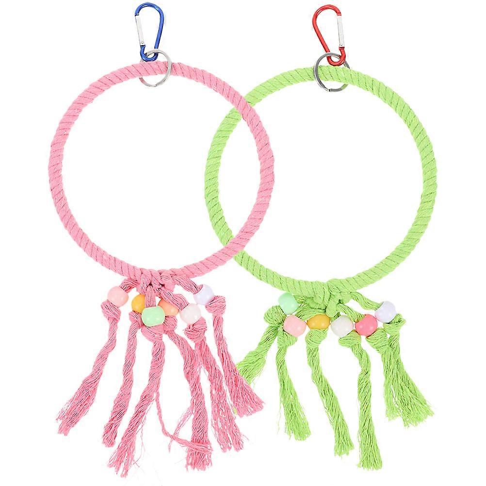 Cotton Rope Bird Swing for Cage with Rope Perch 8Pcs Set