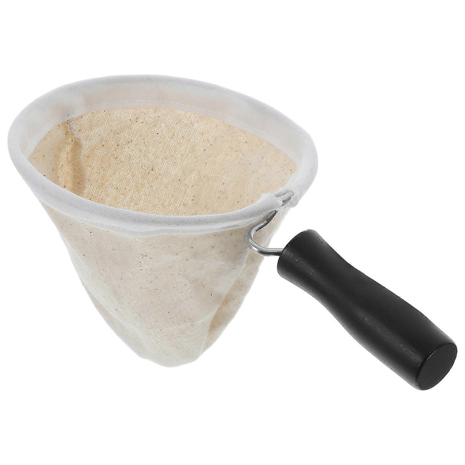 5Pcs Coffee Filter Bag Wood Handle for Brewing