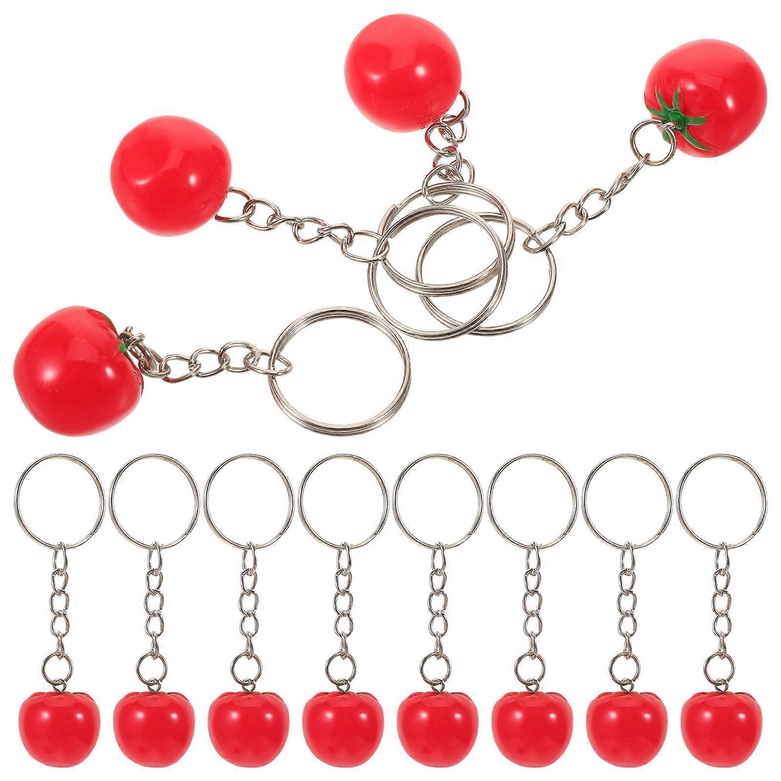 Vegetable Resin Keychain Tomato Pendant for Decoration 48Pcs Party Favor Charm