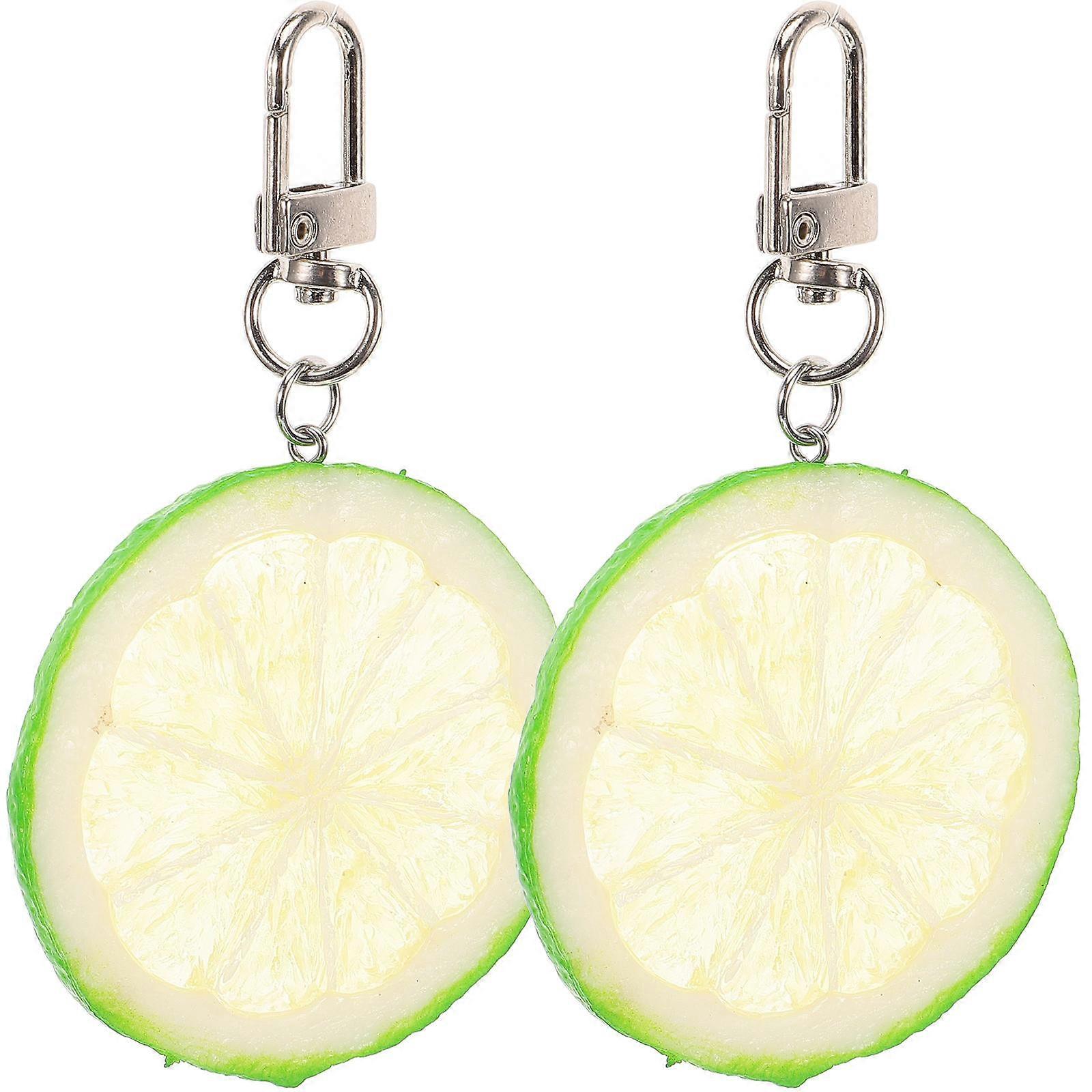Key Pendant Fruit Design Keychains Lemon-Shaped for Bag Hanging 6Pcs