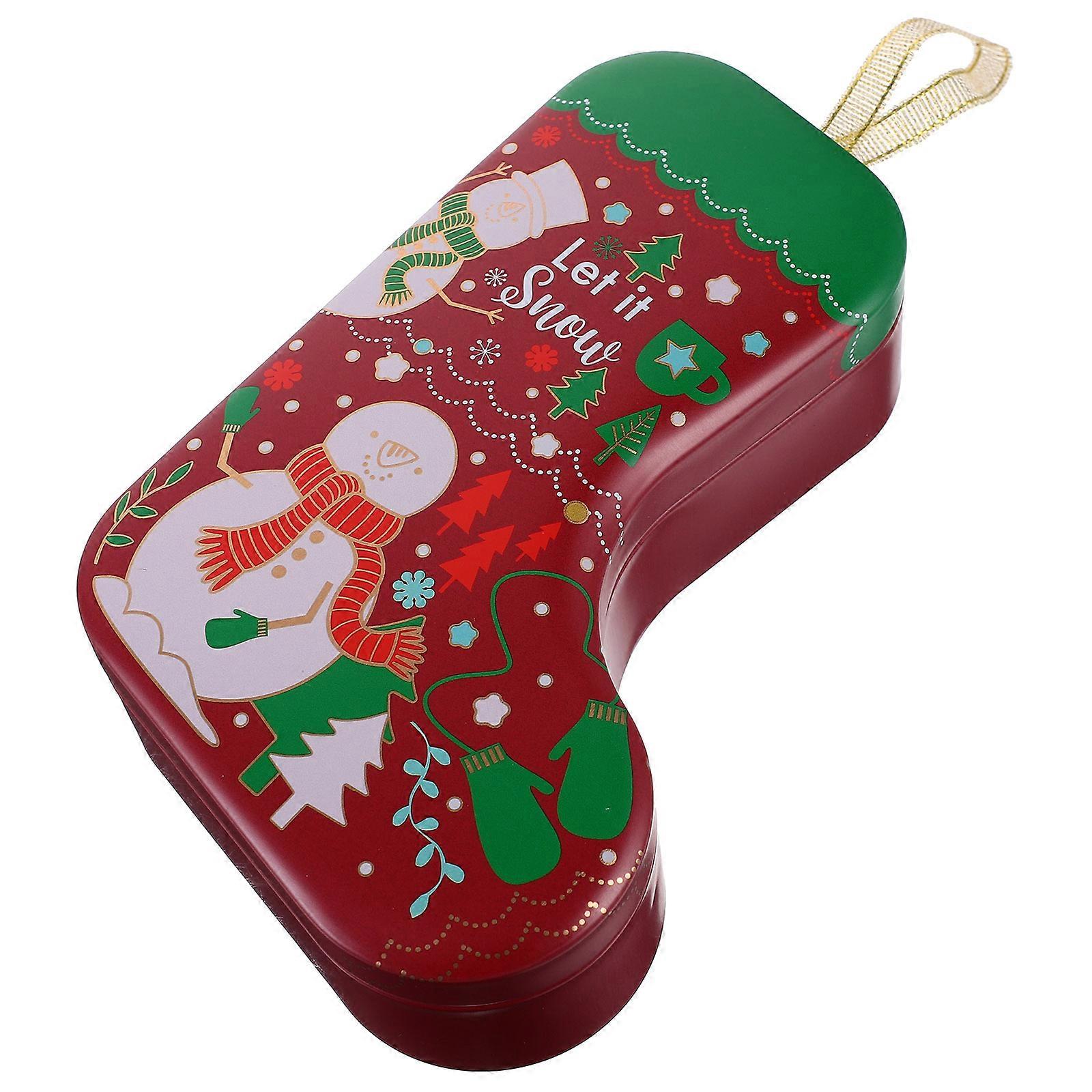 Christmas Style Decorative Tin Box Candy Case Gift Box For Friends 1Pack