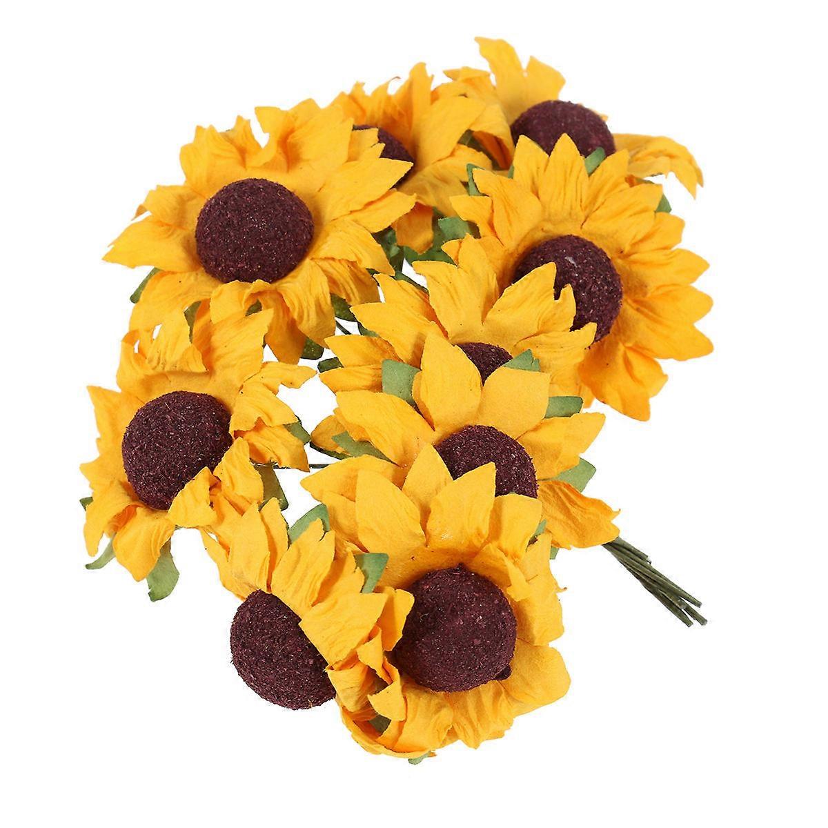 Paper Sunflower Chic Mini Artificial Flower for Wedding Decor 300Pcs