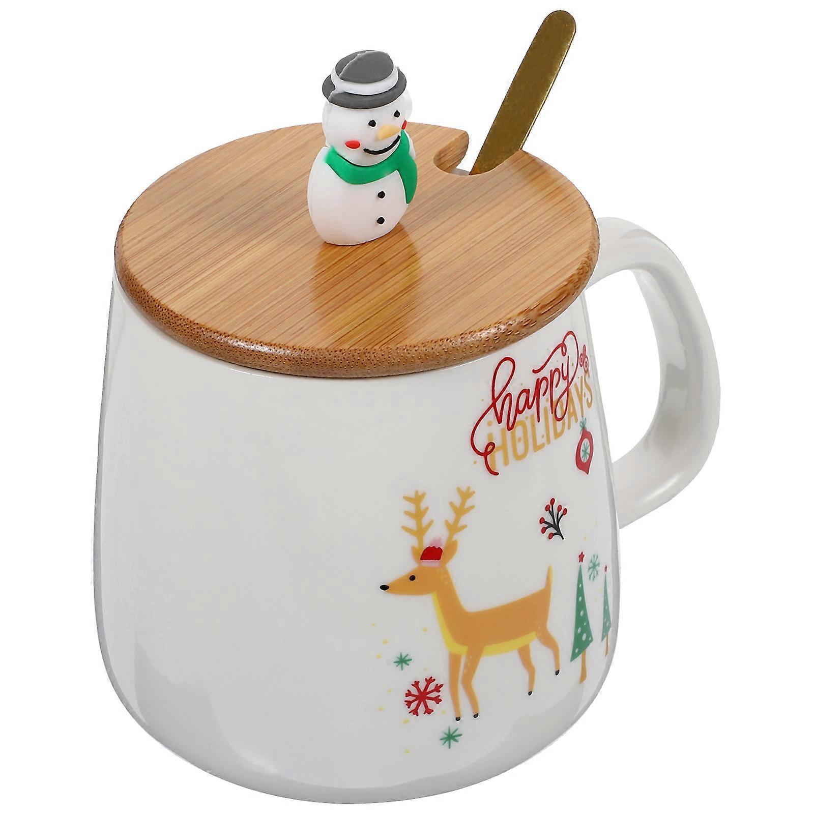 Cartoon Coffee Cup Christmas Mug for 3Sets Breakfast Use