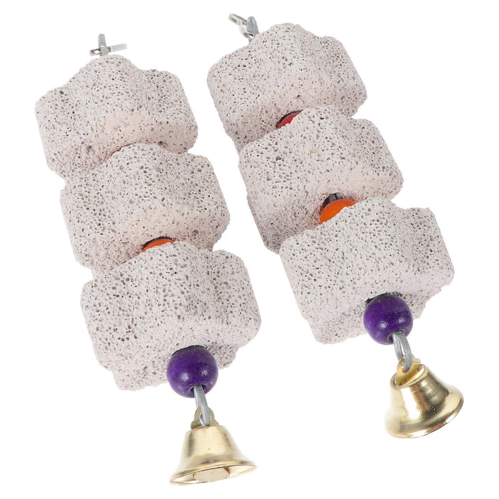 Bird Chewing Stone Decorative Parrot Toy for Chewing 4Pcs Assorted Color