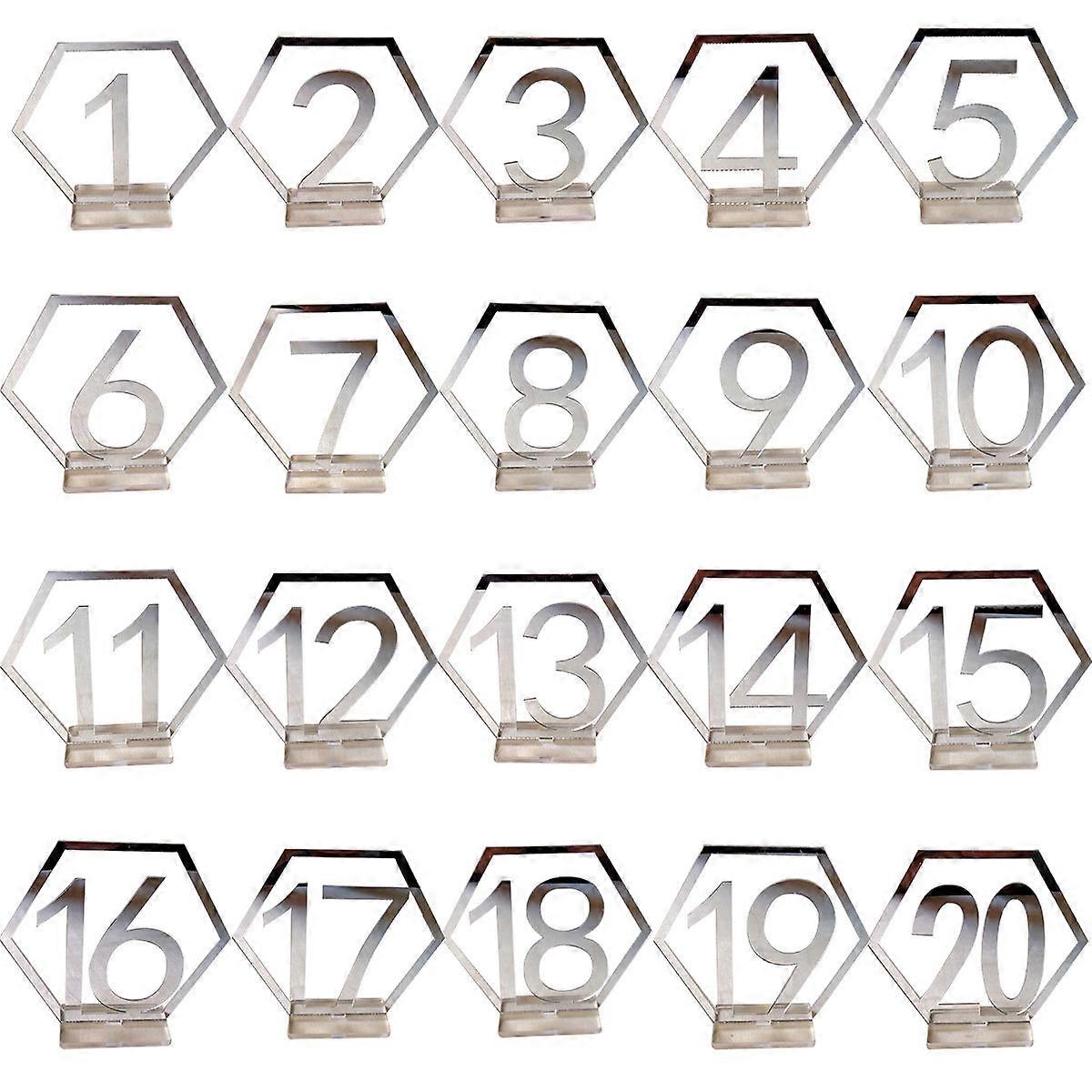 Wedding Table Number Acrylic Silver for 3Pcs Modern Table