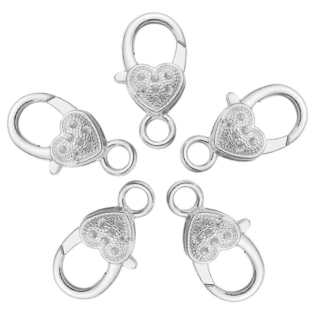 Style Heart Shaped Lobster Claw Clasp 30Pcs Elegant Alloy Buckle Suitable For Luggage And Necklace DIY Projects