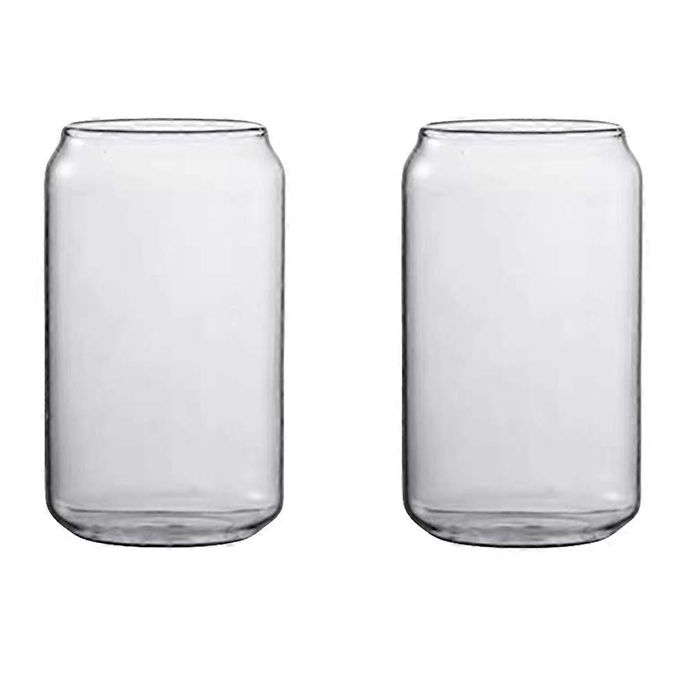 Beverage Glass Cups for Home 4Pcs Clear Can Shape Water Cups for Drinks