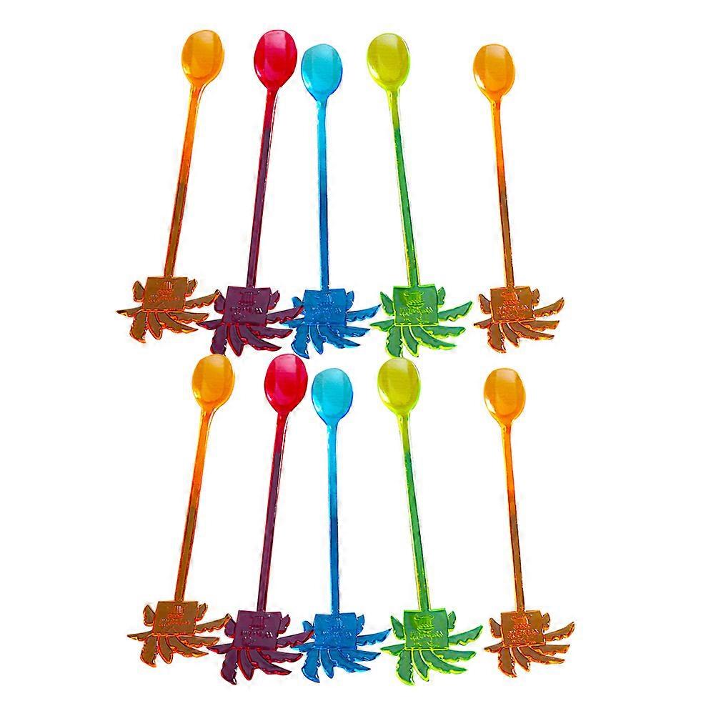 Coconut Tree Design Drink Muddler Stirring Drinks Bartending Accessories 22.5x5x0.2cm Polystyrene 10Pcs