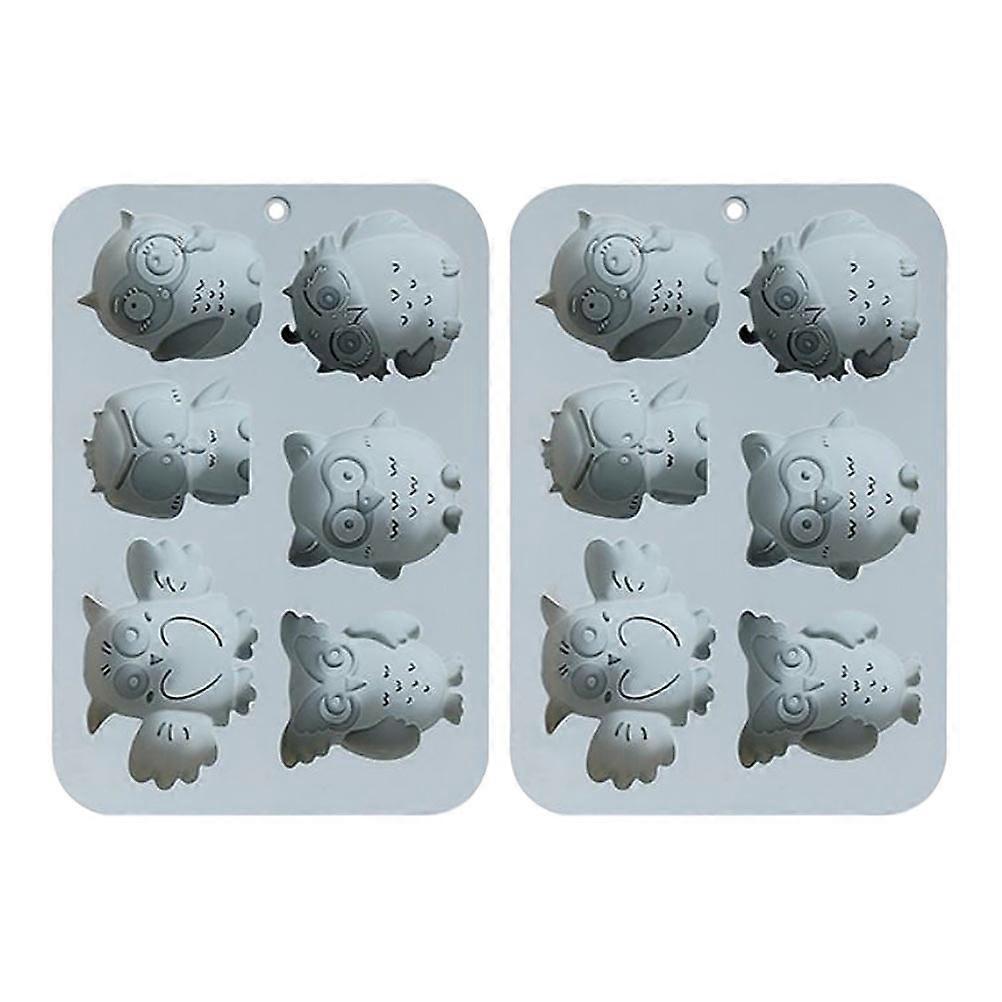 Silicone Cake Mold Owl Shape for Baking 6Pcs DIY Cake Making Mold