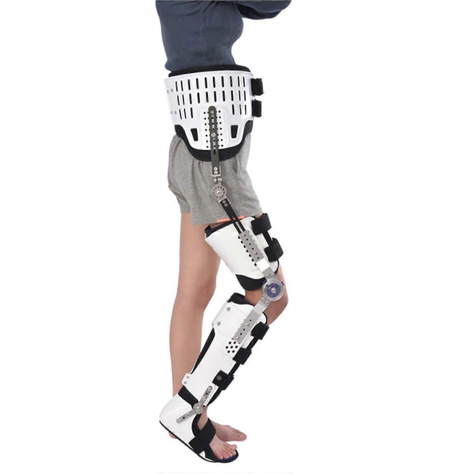 Adjustable Knee Joint Fixed Brace for Leg Orthosis, Full Leg Stabilizer, Knee Ankle Brace, Right Ankle With Waist