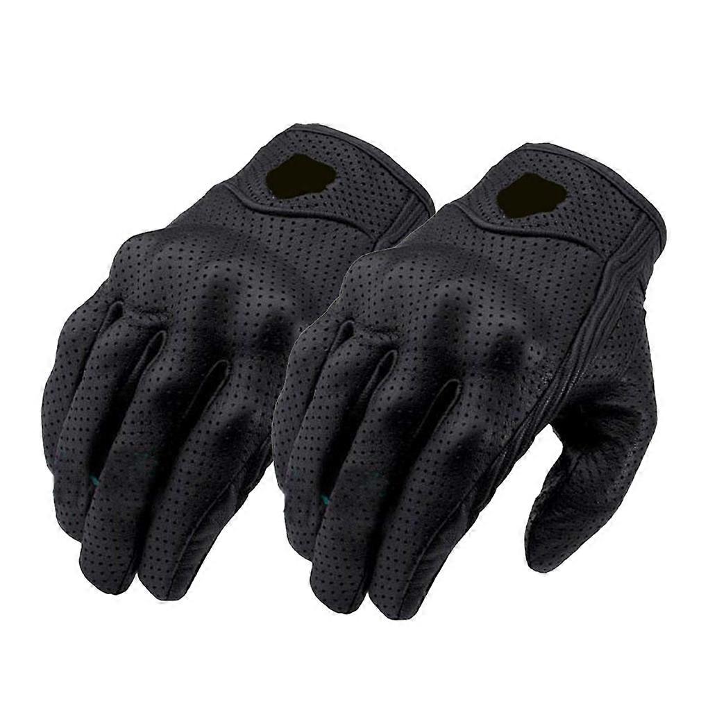 Motorcycle Gloves Leather Waterproof Windproof Touch Screen Winter Mittens