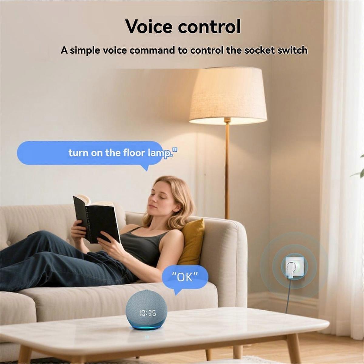 Smart Plug WiFi Socket 16A Power Monitor Timing Function EU Plug