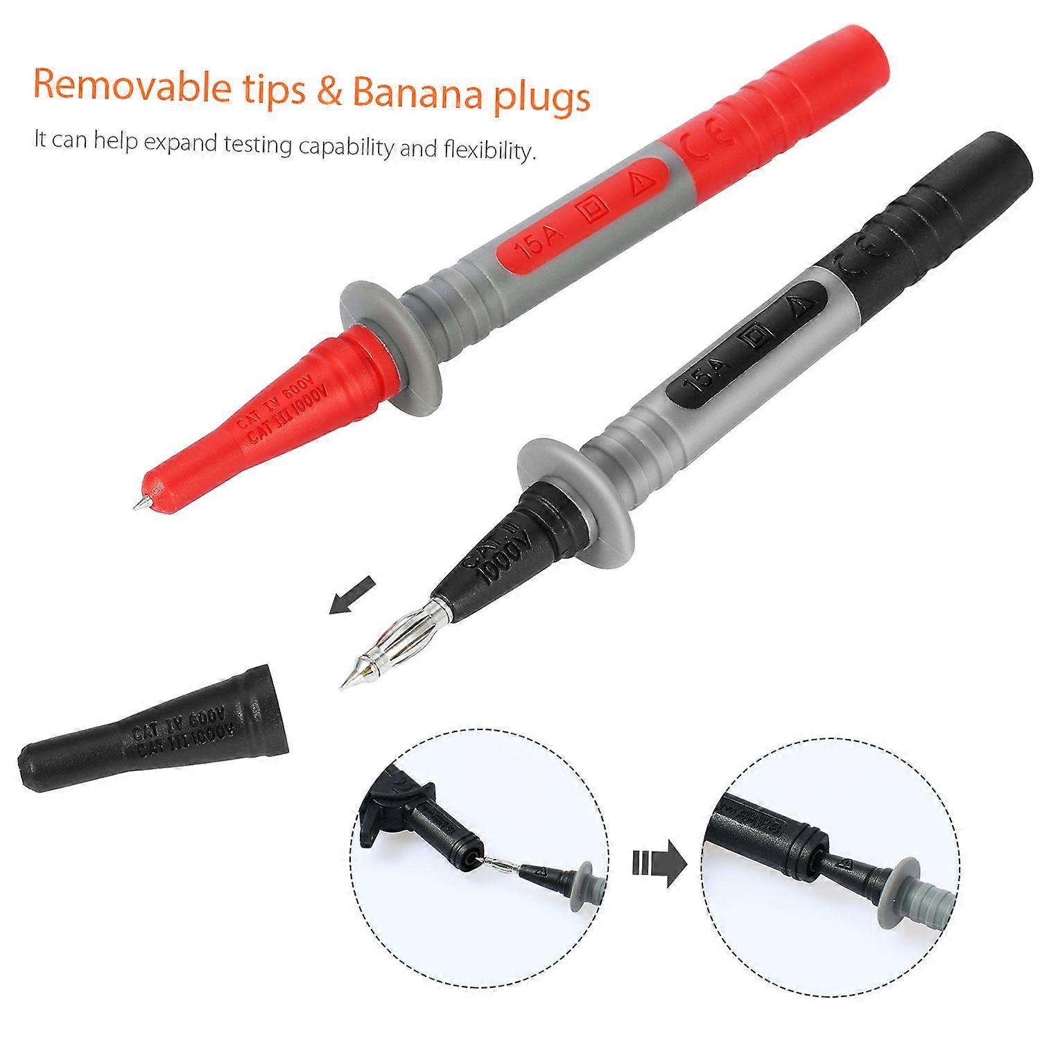 MK30 21pcs Electronic Test Lead Kits Multimeter Lead with Alligator Clips Replaceable Probes Tips Accessories Kit for DMM Digital Multi Meter & Clamp