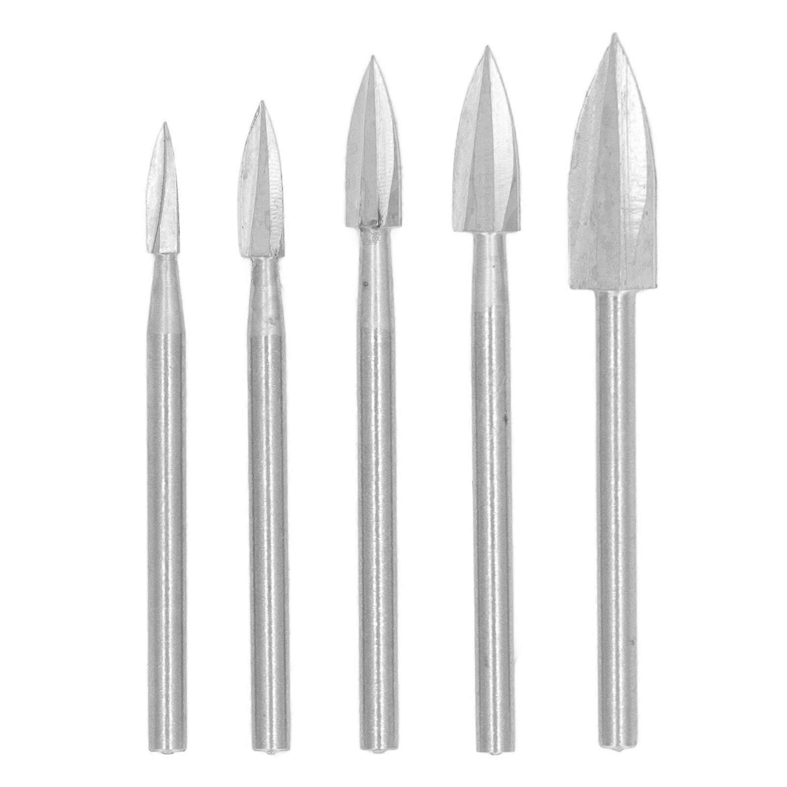 5 Pcs Wood Carving Tool 3 Flute High Speed Steel Cork Engraving Knife Set Woodworking Tool for Model Making