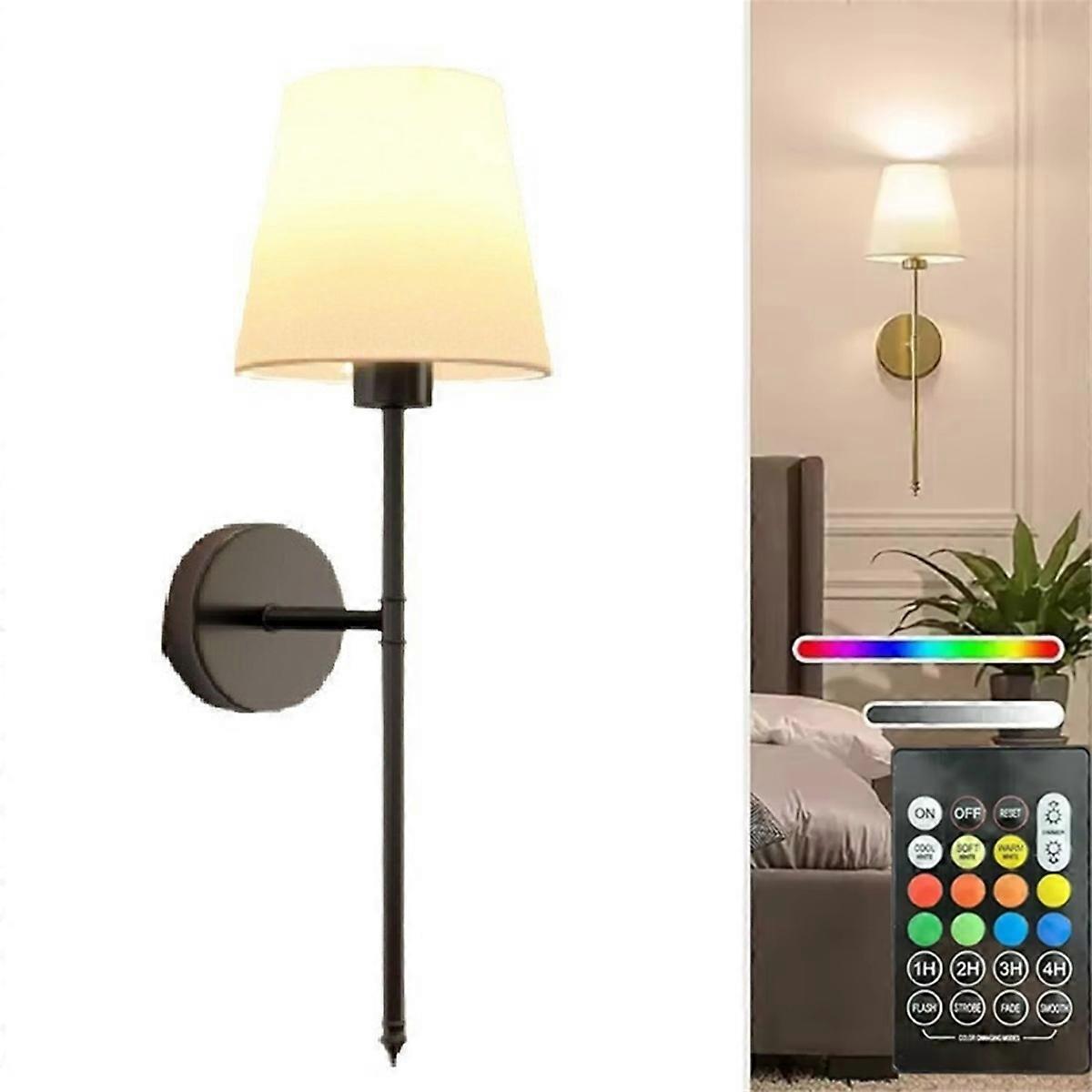 Retro Wall Lamp LED Charge Remote Control Bulb Sconce B