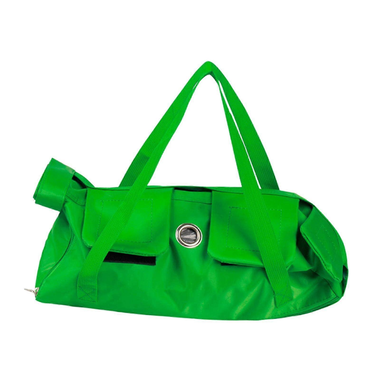 Cat Grooming Bag for Kittens - Travel Transport Carrier with Anti-Scratch Restraint, Green, Size S