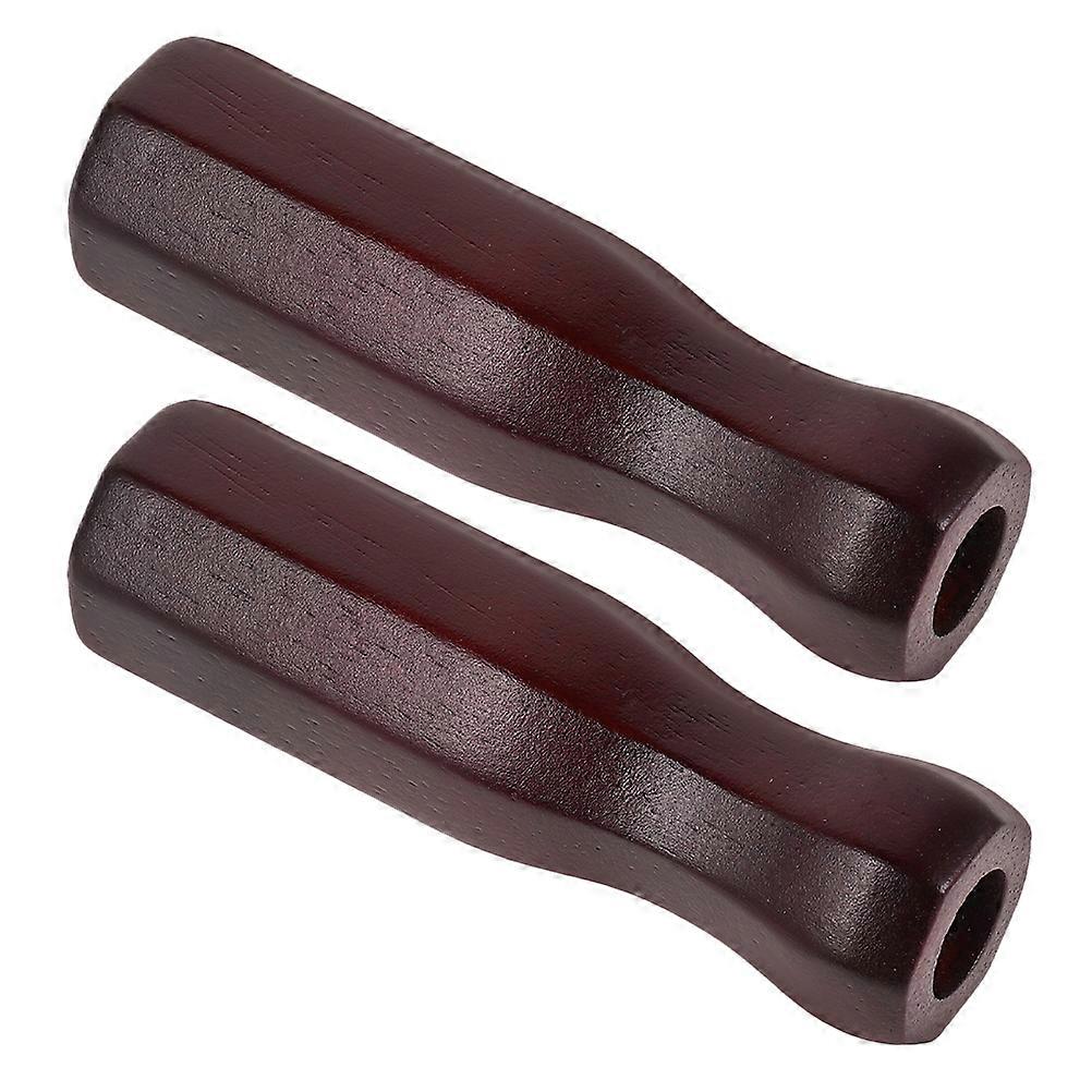 Foosball Handle Grip Replacement Parts For Indoor Game Room Enhancement 4 Pcs Brown Wooden Octagonal Design