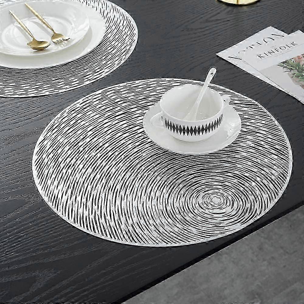High quality Set Of 4 Hollow Pvc Placemats Heat Resistant Non-slip Starry Sky Design Placemats Silver
