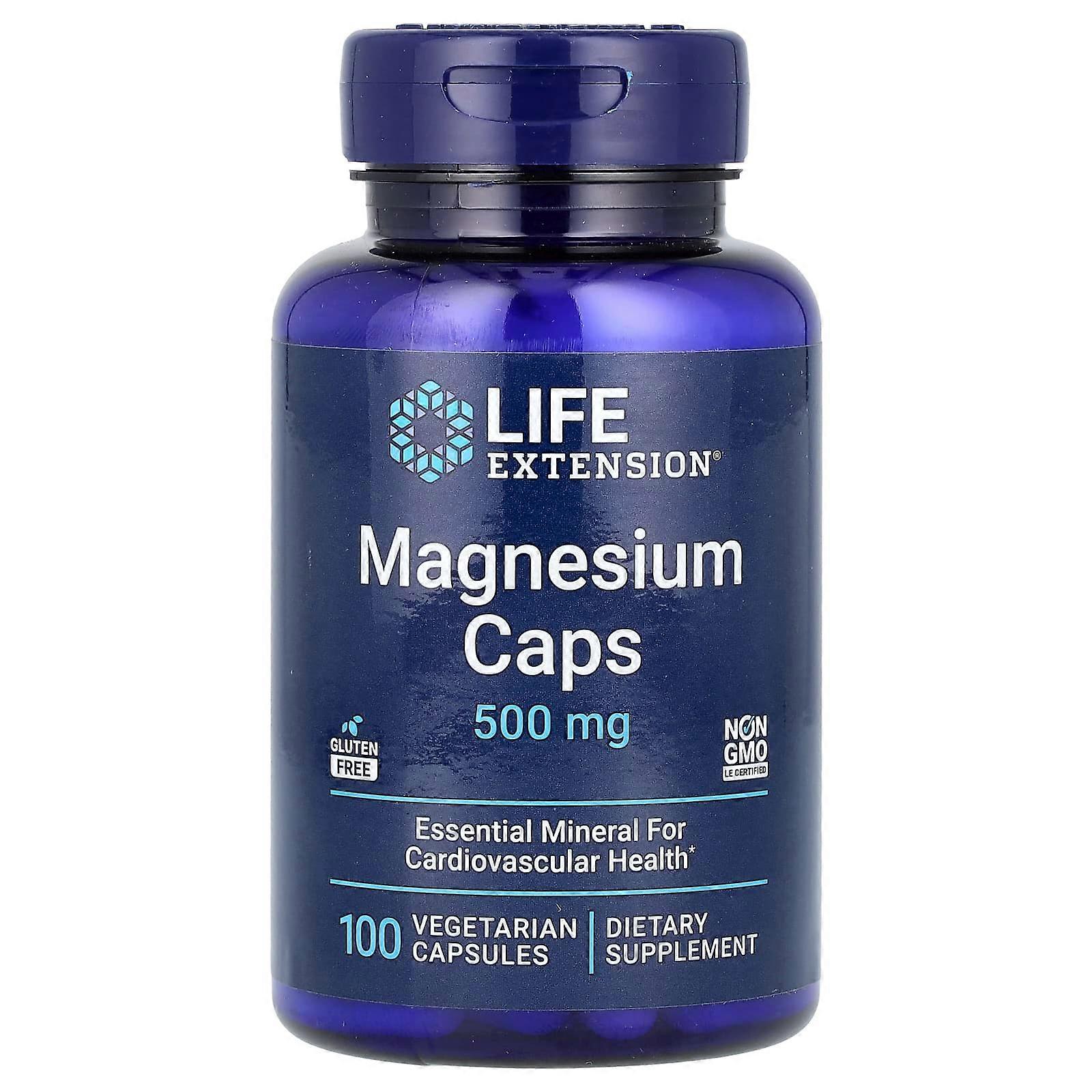 Magnesium Caps, 500 mg, 100 Vegetarian Capsules