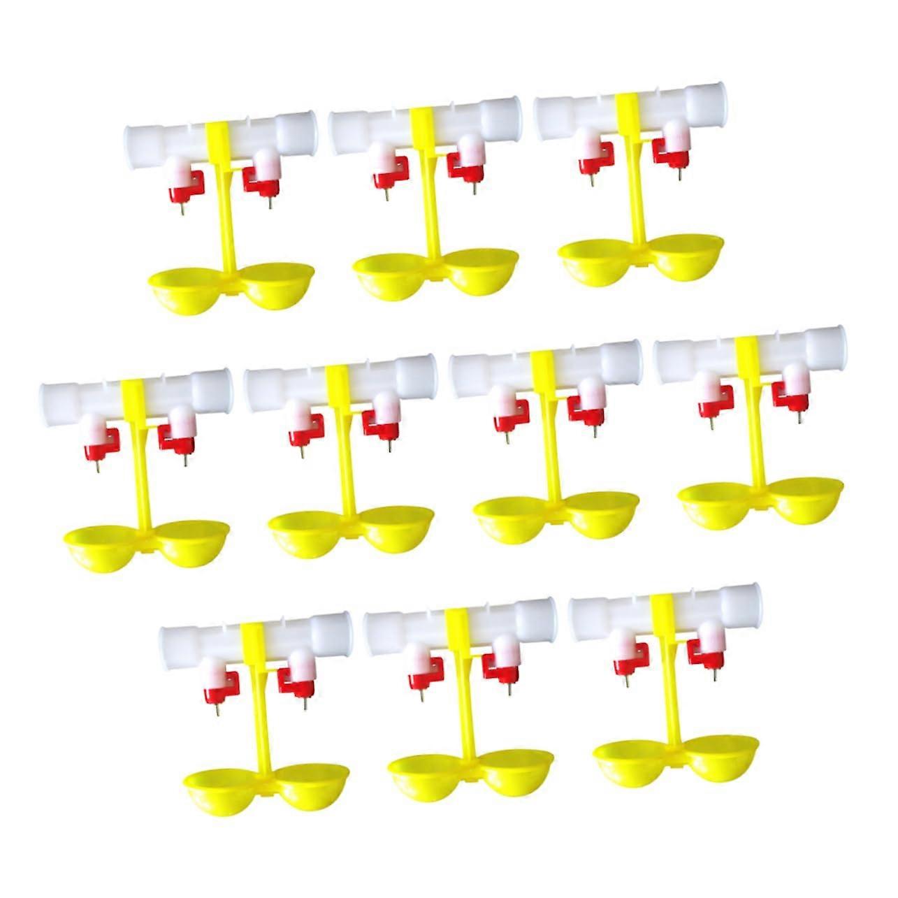 SemiBall Drinking Fountain for Chickens and Ducks, Automatic Waterer With Durable Steel Ball Design, 10Pack