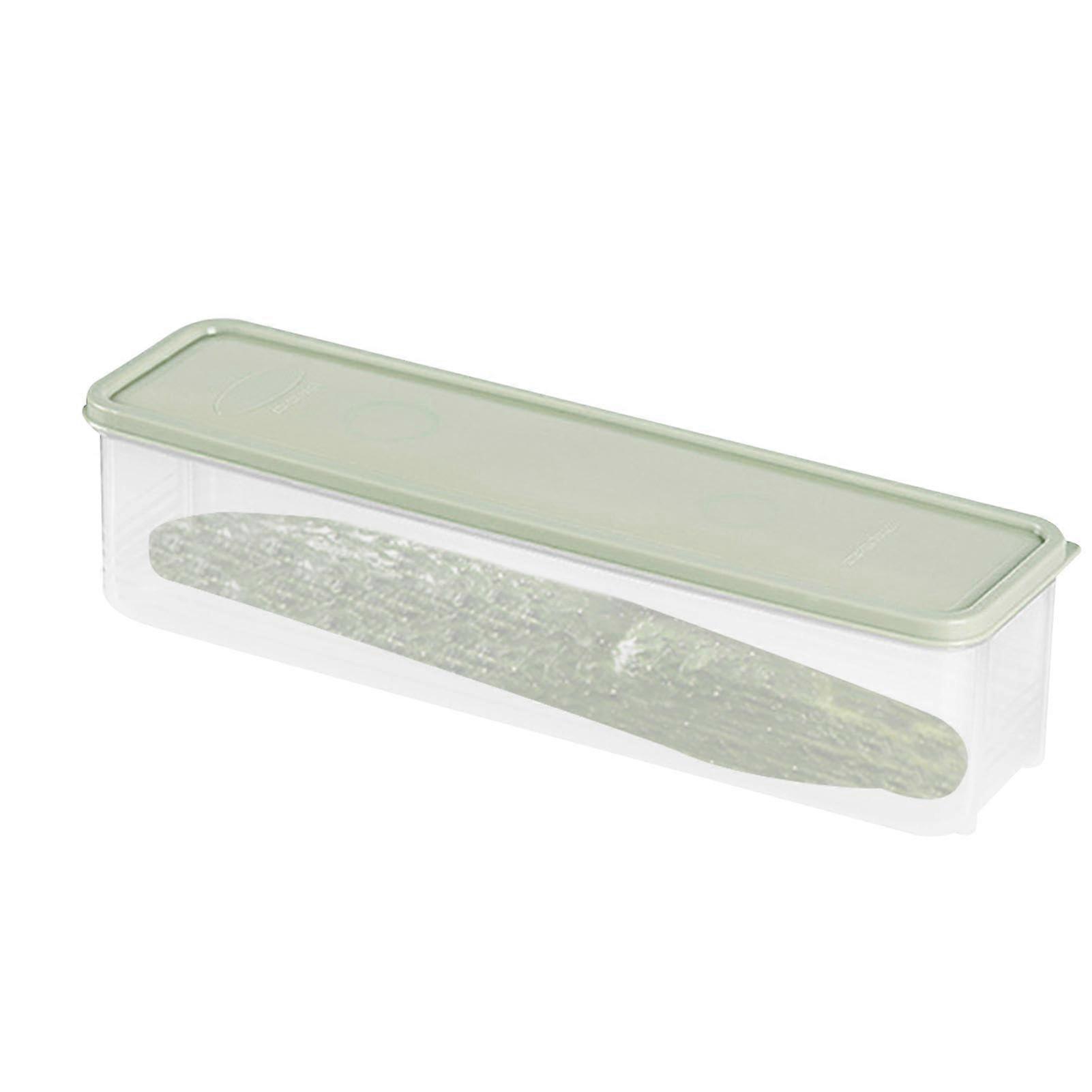 Pasta Storage Container Rectangular Long Stackable Noodle Rack, Airtight Food Storage for Pantry and Closet, Light Green