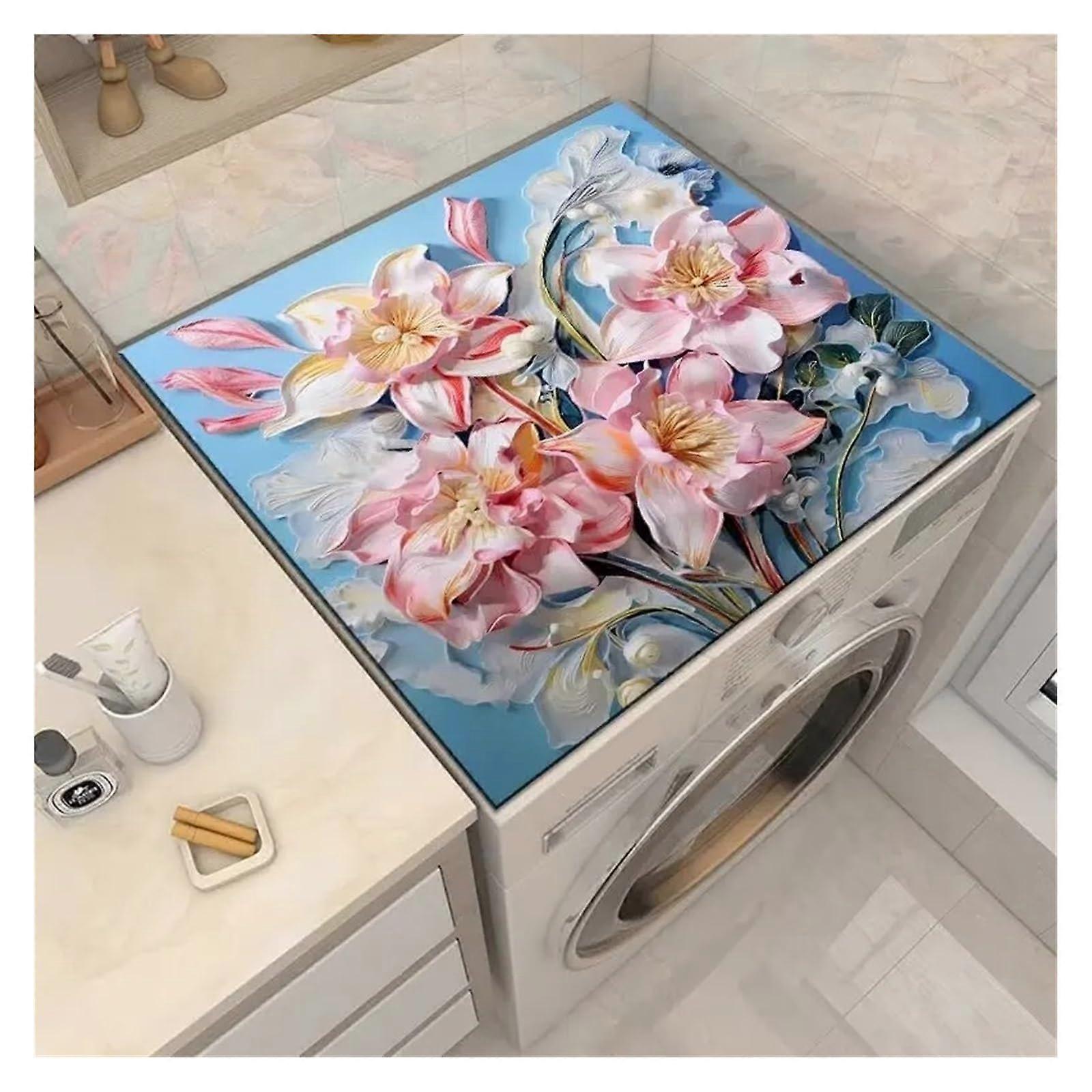 Washer Dryer Dust Cover Mat 40x50cm, 2Piece Set, Absorbent FastDrying Protector For Washing Machine, Includes Filter