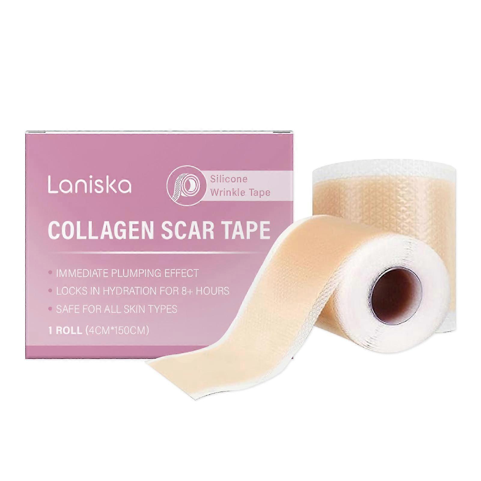 Silicone scar patches, suitable for the face, with collagen scar patches, anti-wrinkle and anti-aging effects, 4x150 cm roll.