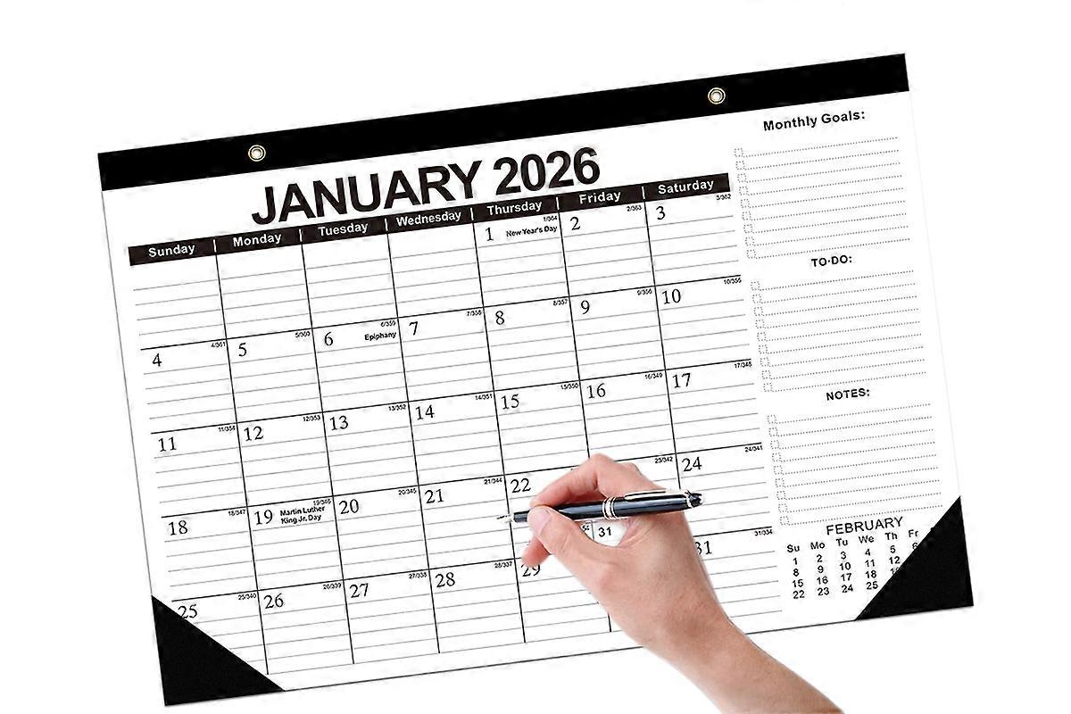 Desk Calendar 18-Month from 2026 Jan- 2027 June with Corner Protectors for Home