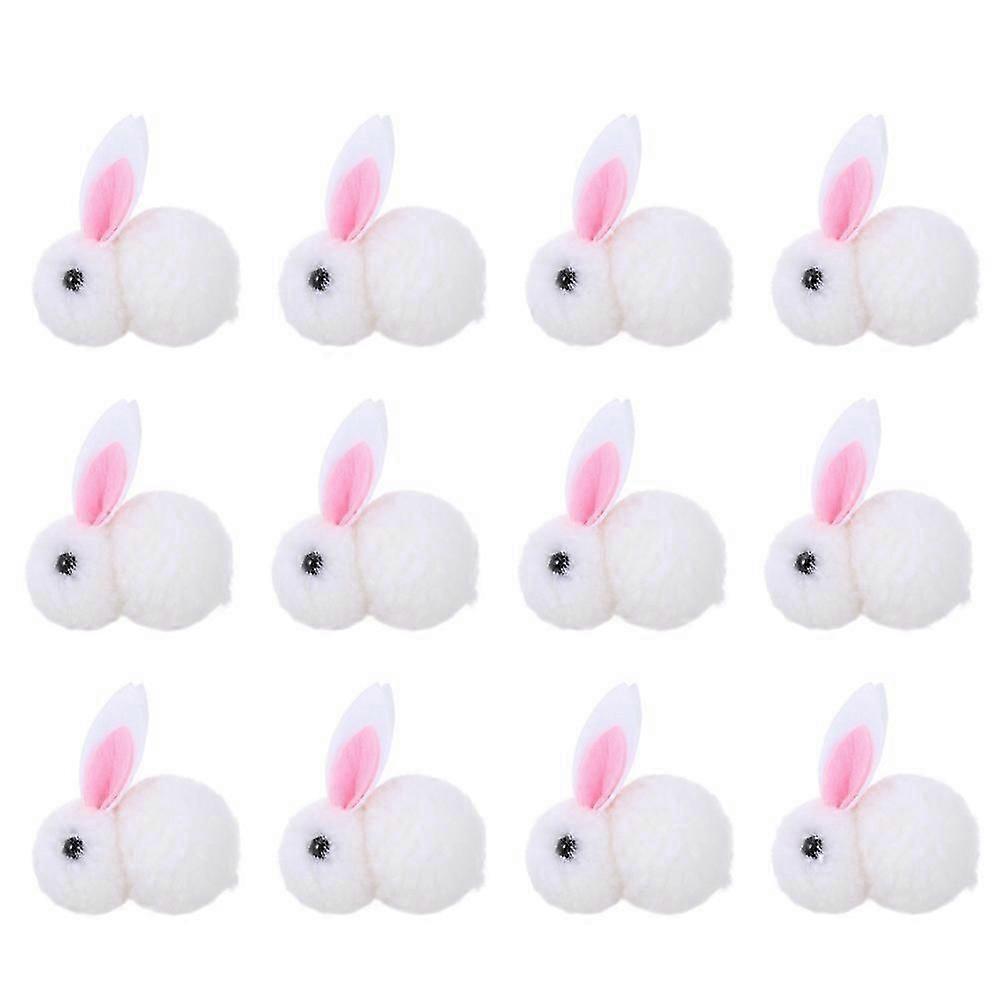12Pcs Christmas Rabbit Doll Tiny Plush Bunny Decorative Plush Rabbit Doll Christmas Tree Decors