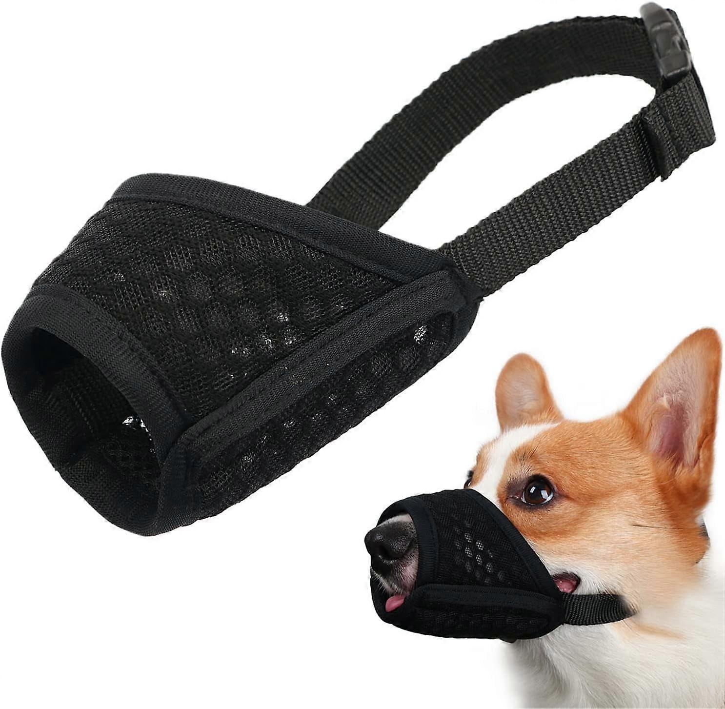 Soft Mesh Dog Muzzle for Small Medium Large Dogs, Compatible with Chihuahua Poodles Beagle Dachshund Corgis Labrador, Prevents Biting Chewing During