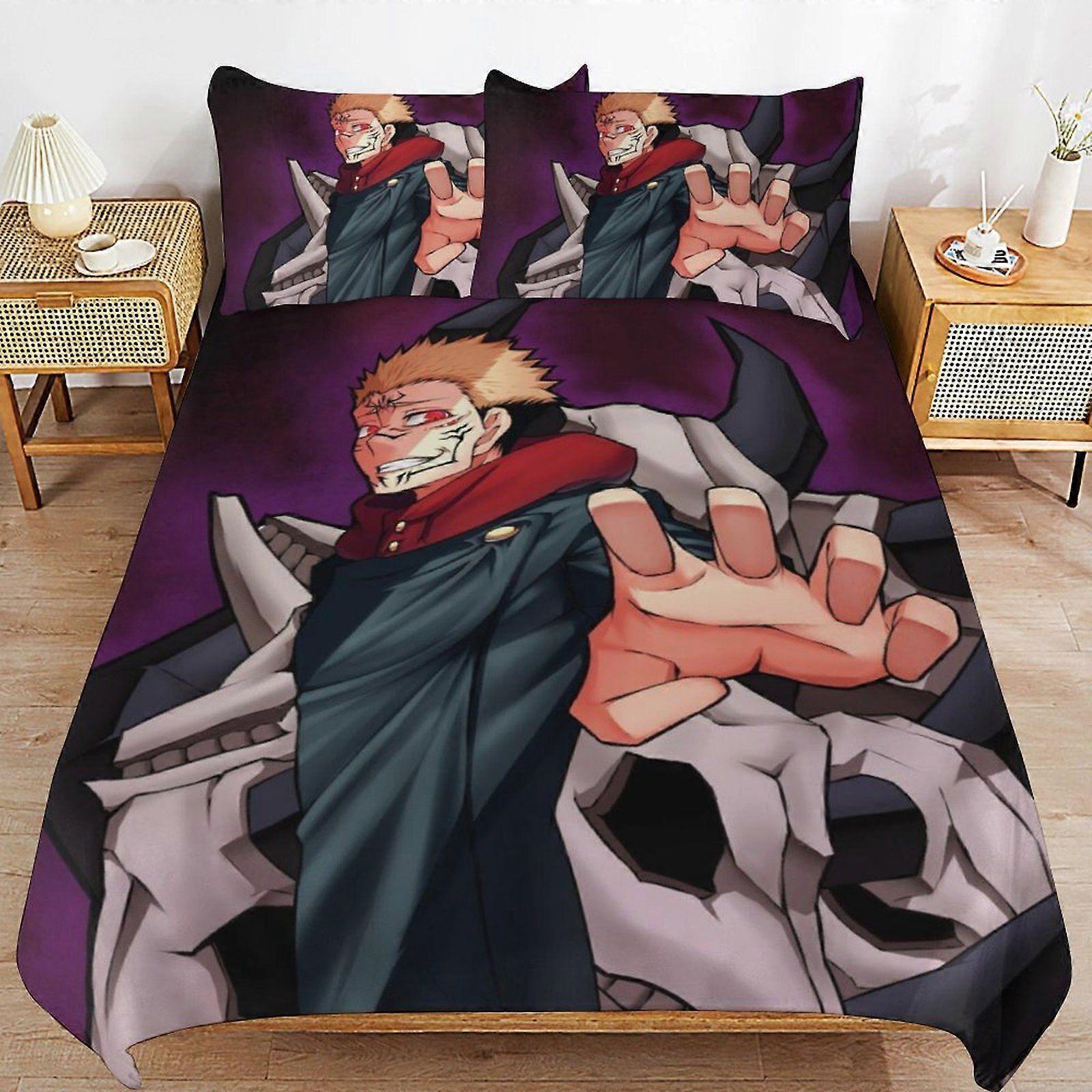 r511  Jujutsu Kaisen Modern Handling Practical Sleep Set Durable Threaded Design Zipper Duvet Cover Sets Essential s511