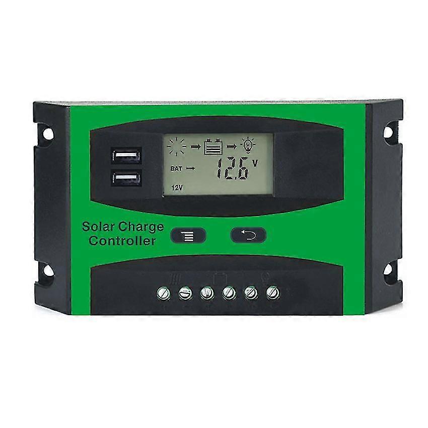 30A 12V 24V Solar Controller LCD Function Dual USB 5VDC Output Solar cells Panel Battery Charge Reg