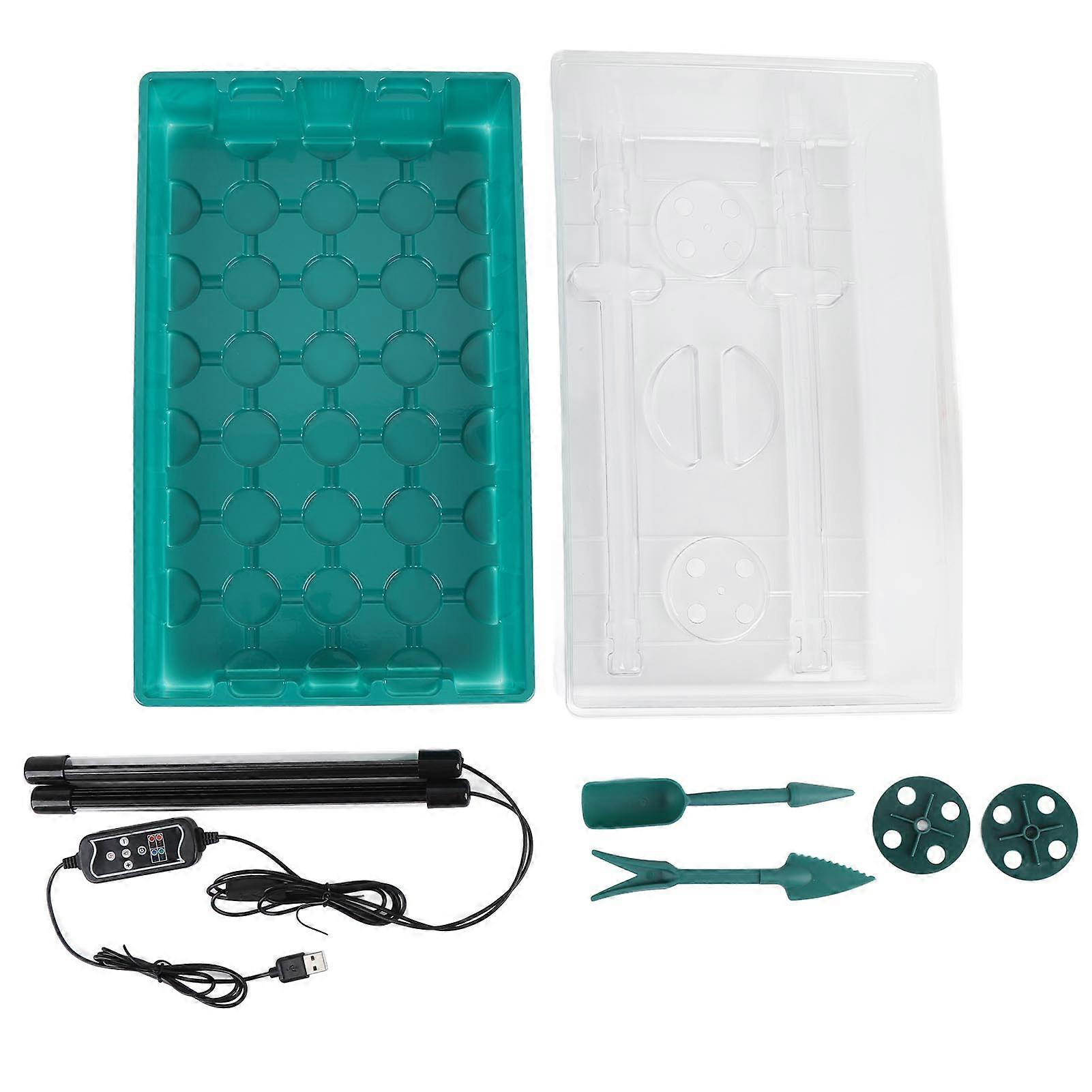 40 Cells Plant Starter Tray with LED Grow Light 3 Lighting Modes 3 Timers 5 Brightness Levels