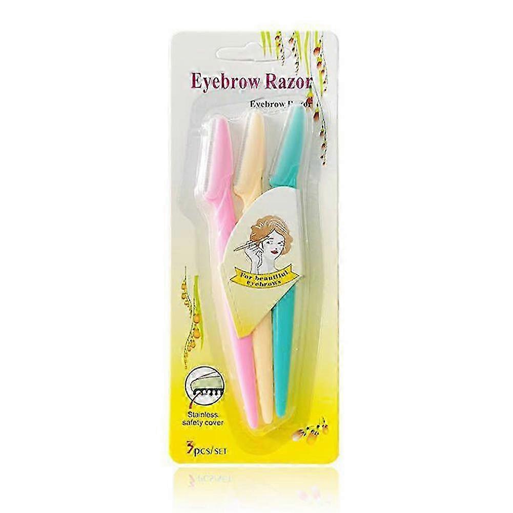 Cujmh Eyebrow Razor Trimmer 3pcs Set Face Shaving Tool for Women