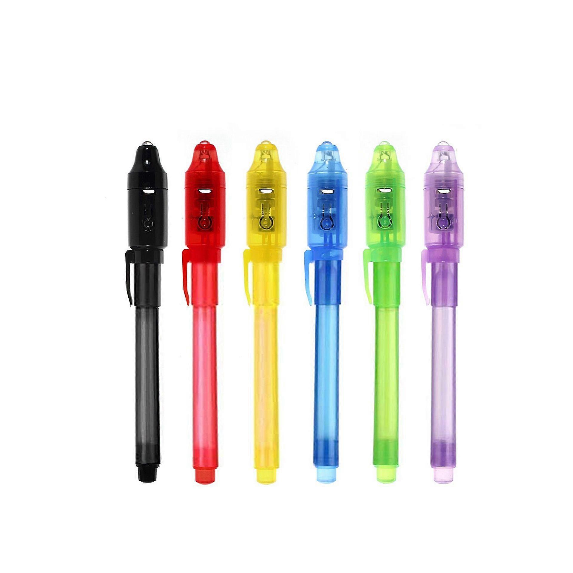 Invisible Ink Pen, Spy Pen with UV Light Magic Marker Kid Pens for Secret Message and Party Goody Bag Stuffer(6 pcs, multicolor)