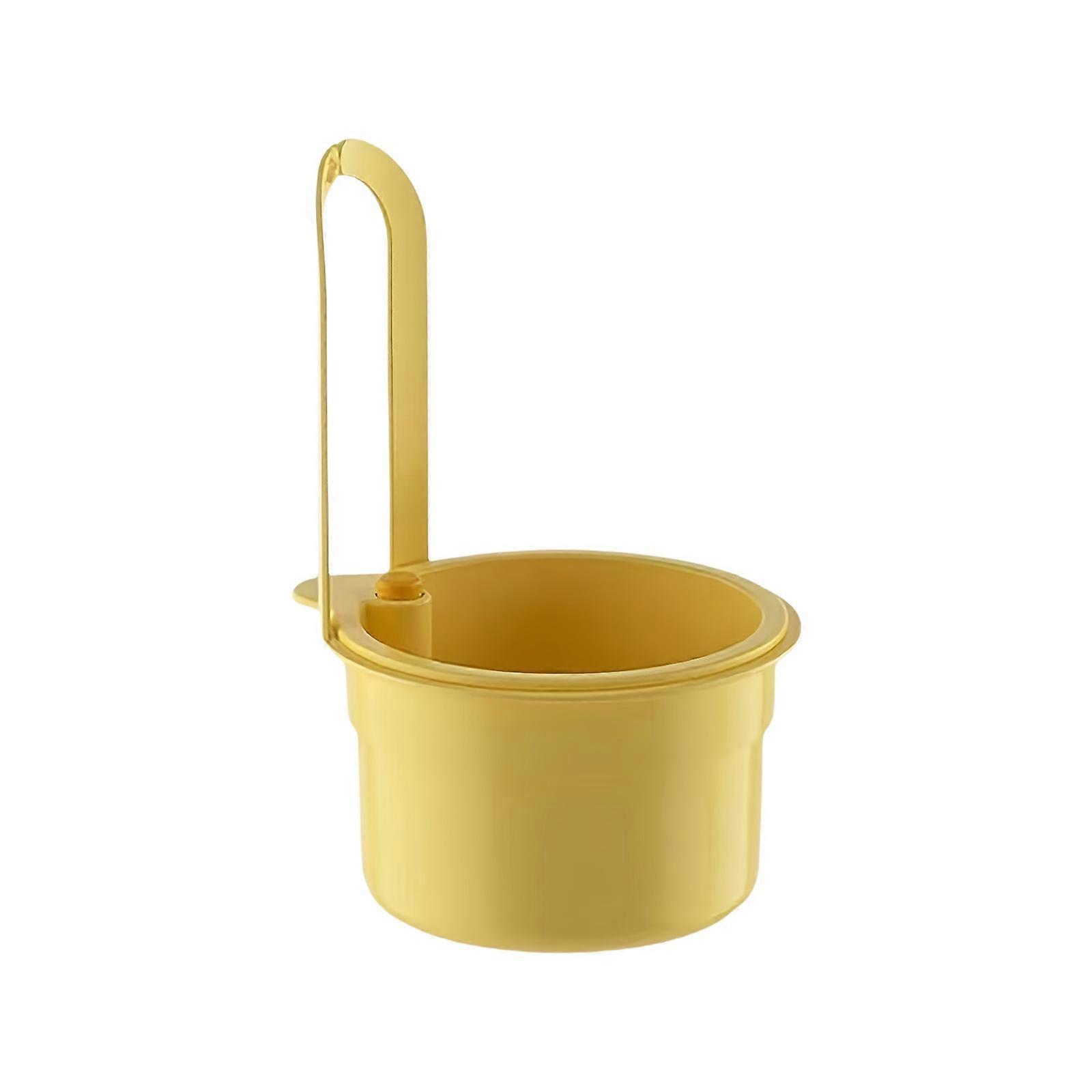 Quick Drying Sink Organizers Basket With Closure Long Handle And Multifunctional Storage Space for Kitchen Tool  Yellow