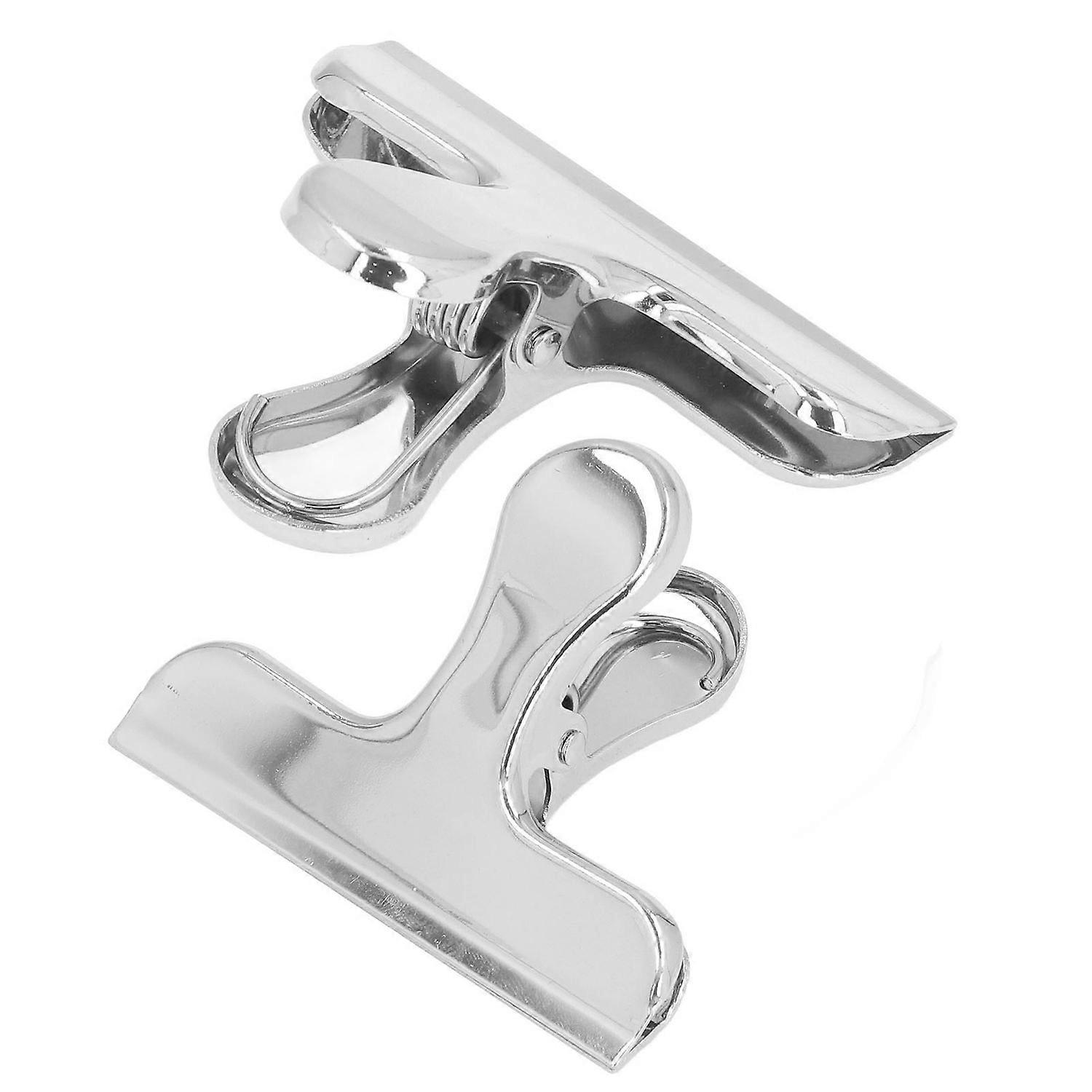 2Pcs Bulldog Clips Strong Clamping Firm Rustproof Safe Sturdy Durable Glossy Surface Widely Used Chi
