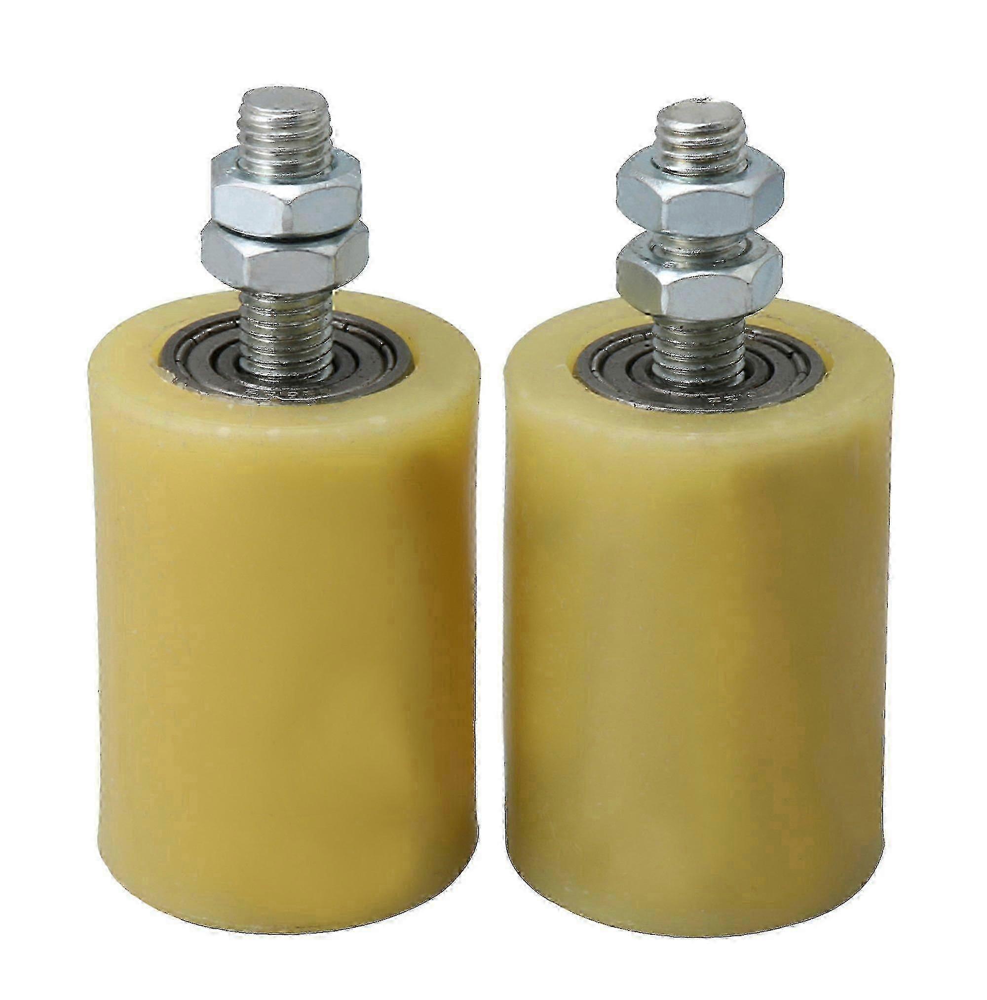 Sliding Gate Steel Roller Bearing Guide Wheels - Yellow (2 Pack)